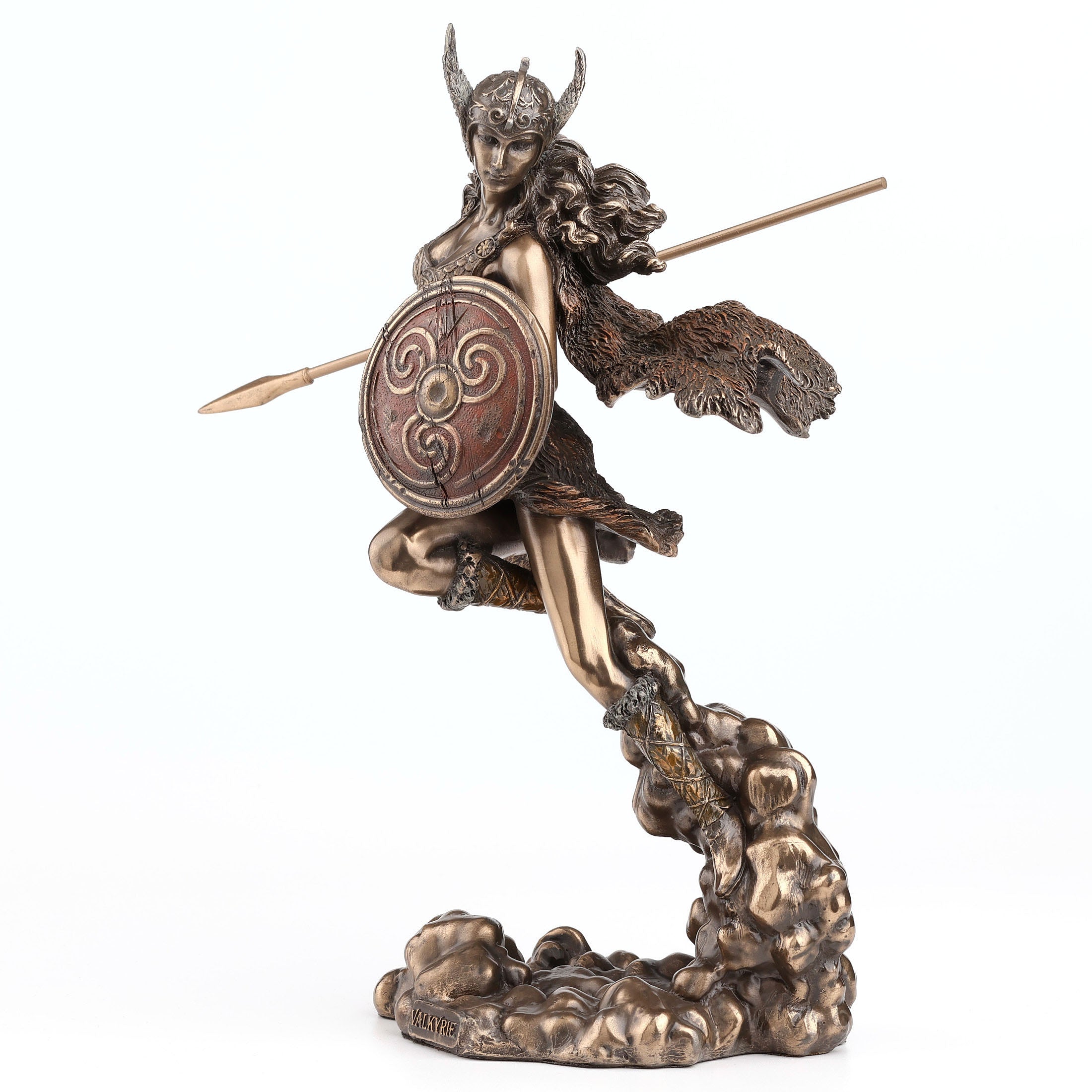 Norse Goddess Valkyrie Wielding Spear And Shield