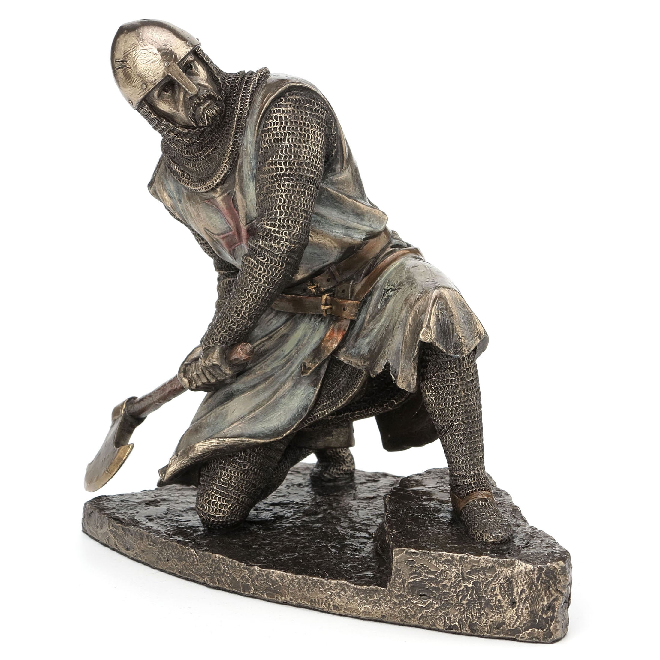 Half Kneeling Knights Templar Wielding Battle Axe