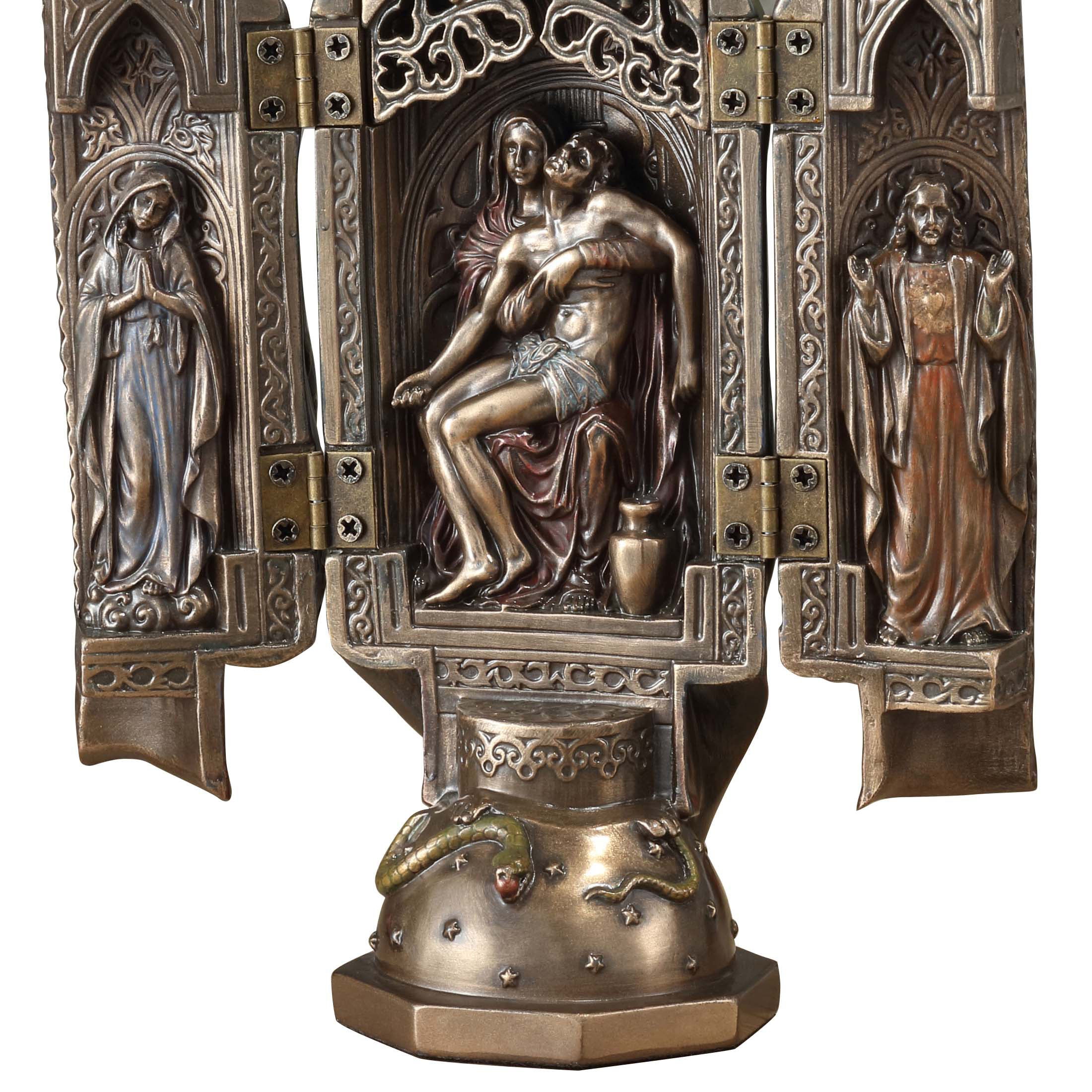 Lady Of Grace With Polyptych Sculpture Of Pieta