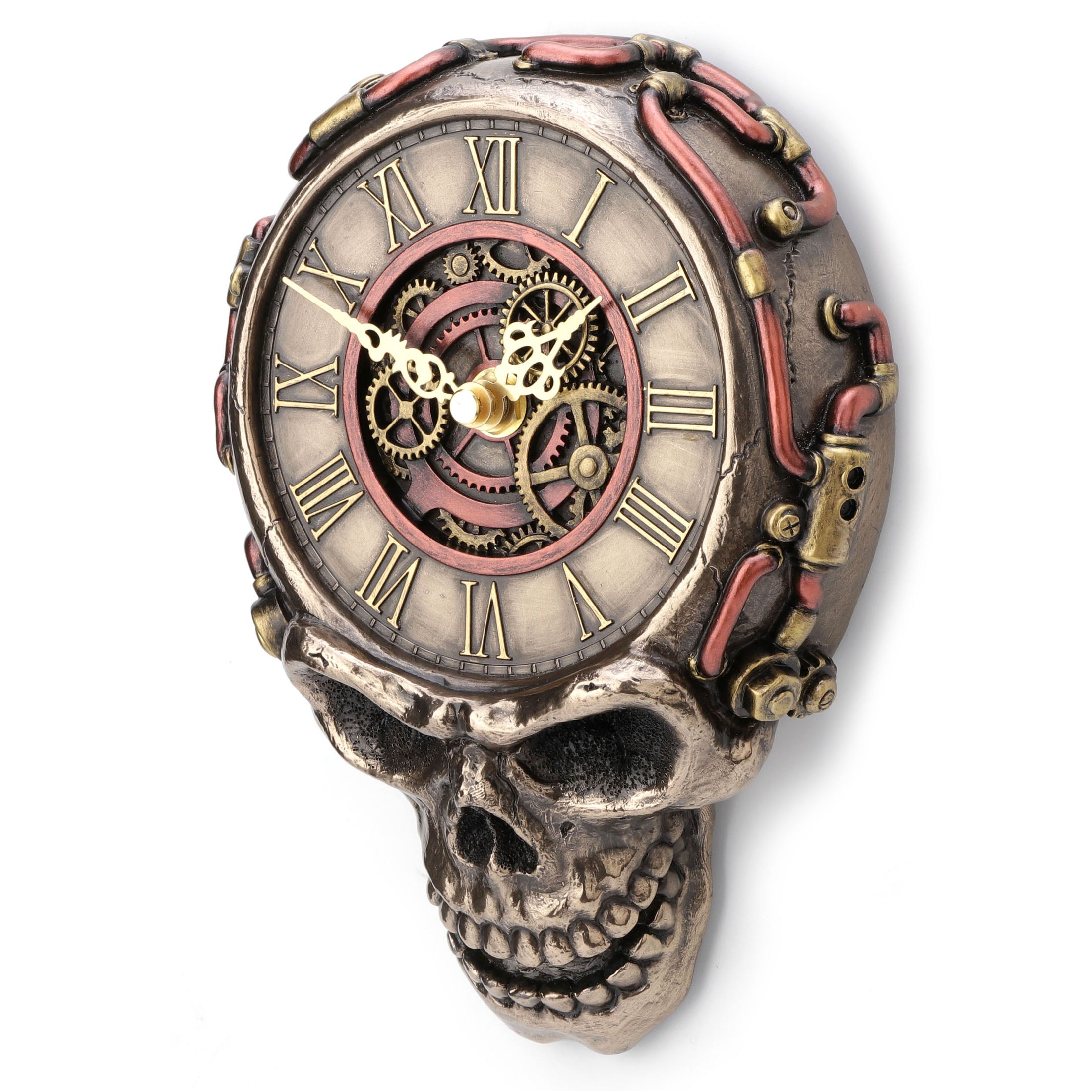 Steampunk Flat Skull Wall Clock
