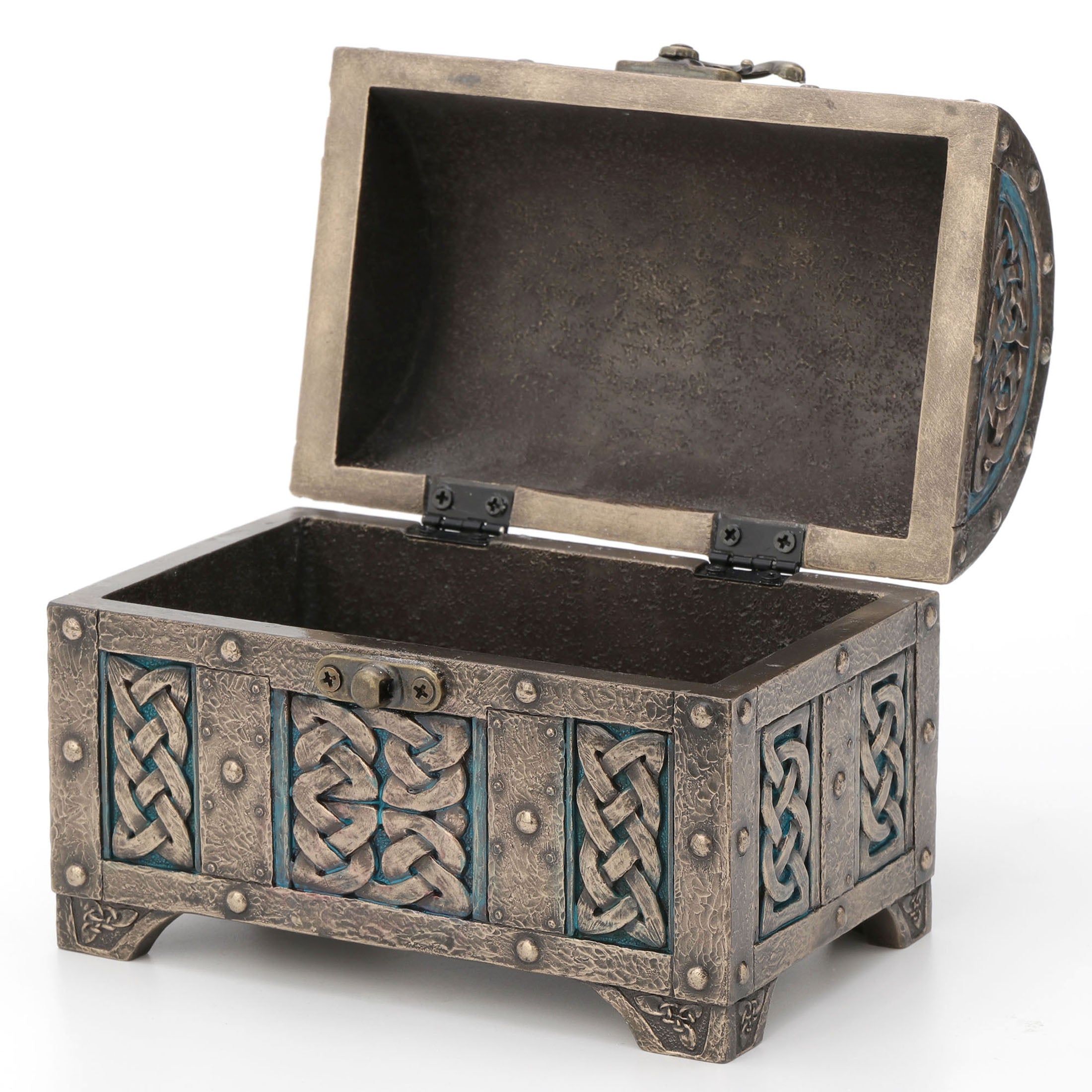 Celtic Knot Treasure Chest With Hinge And Lock