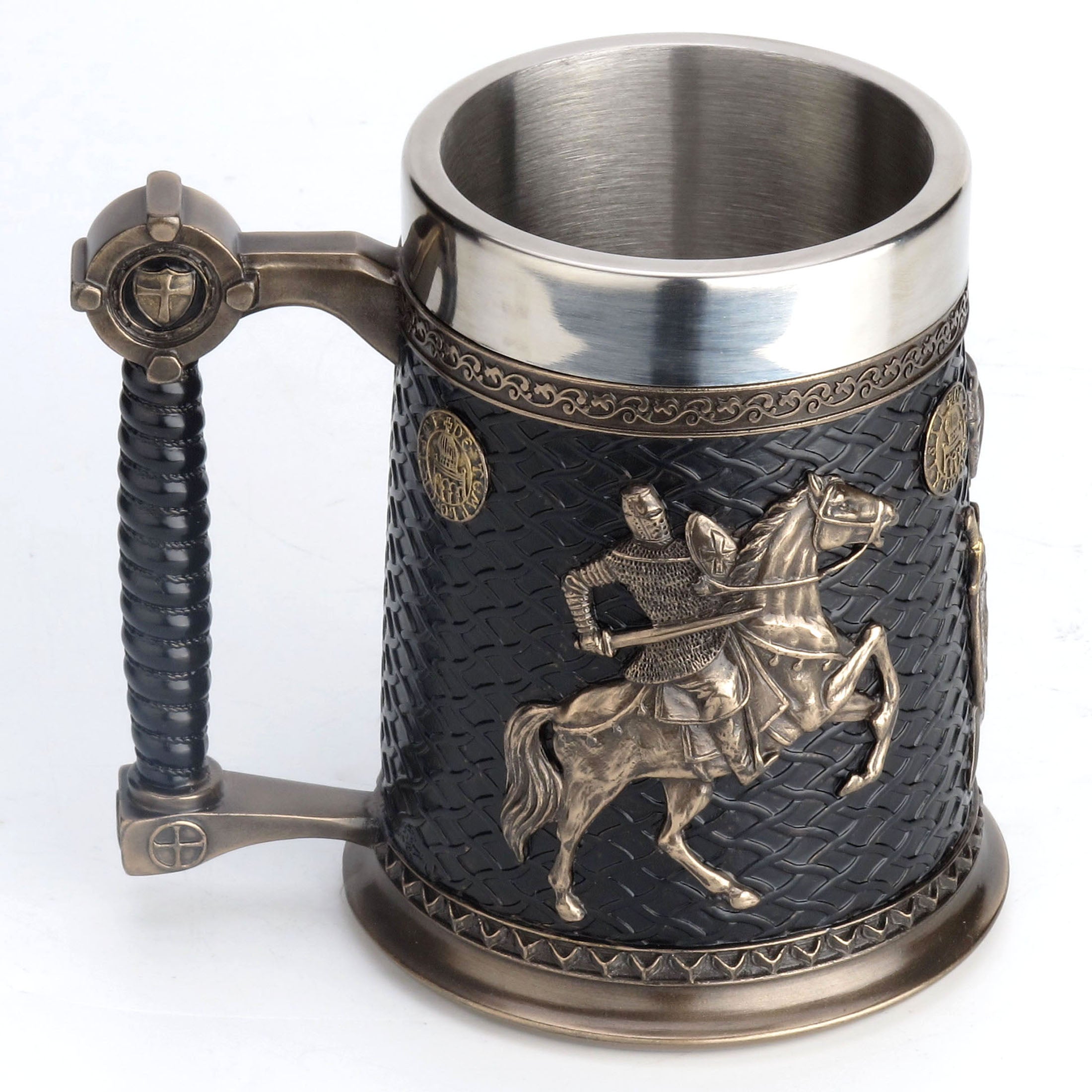 Crusader And Saladin Templar Sigil Beer Stein (Stainless Steel Tumbler)
