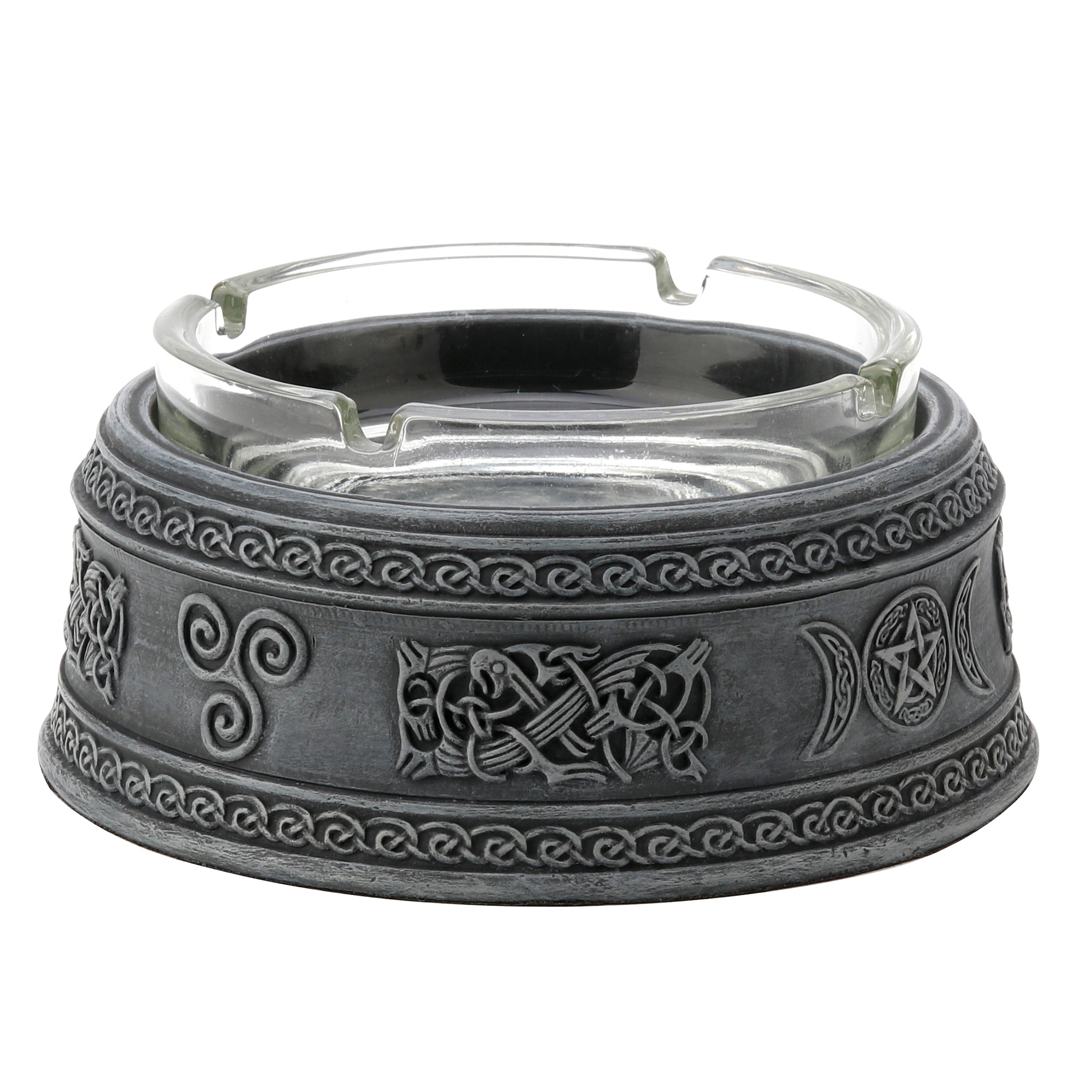 Triple Moon Pentagram Round Container Ashtray