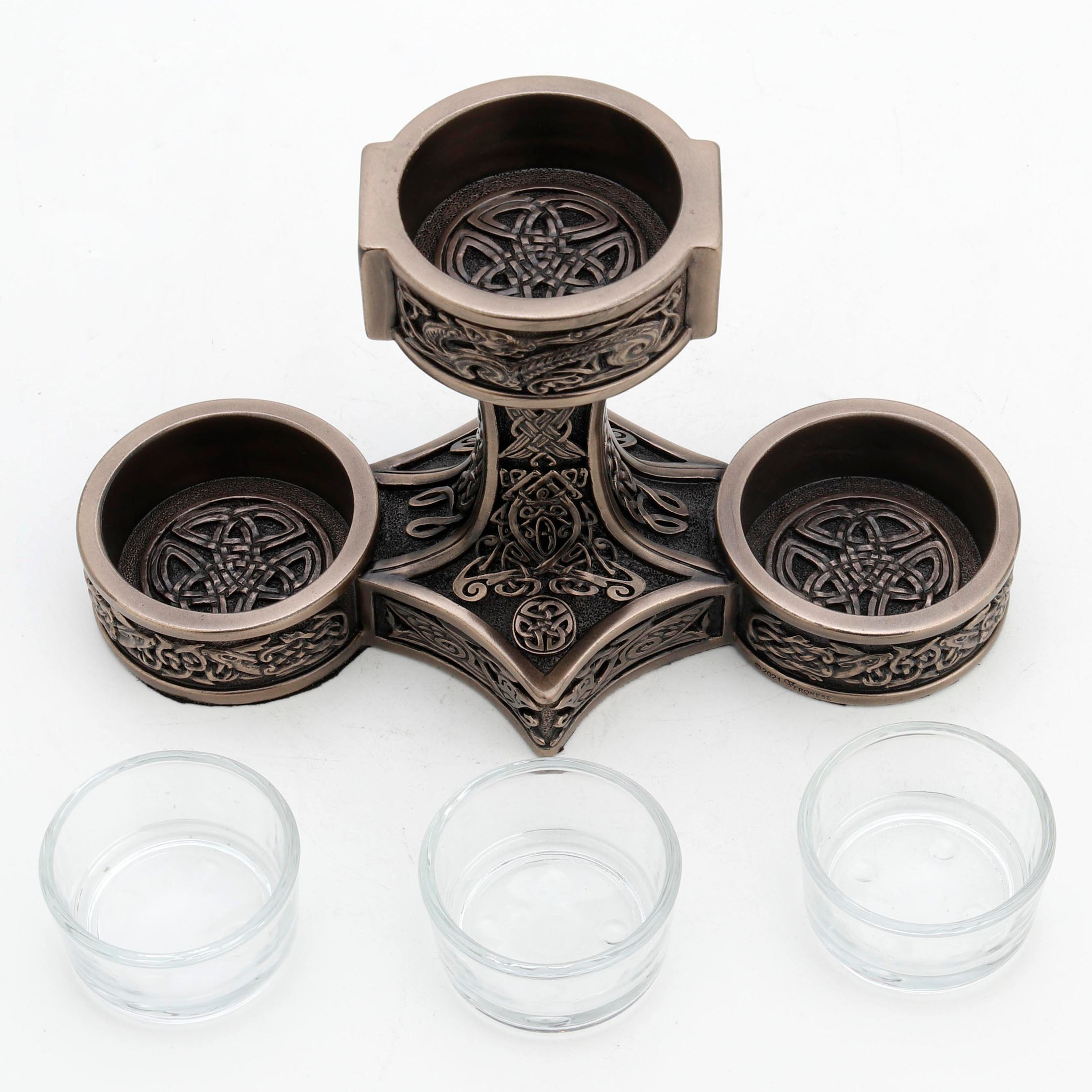 Mjolnir Hammer Of Thor Triple Tealight Candle Holder
