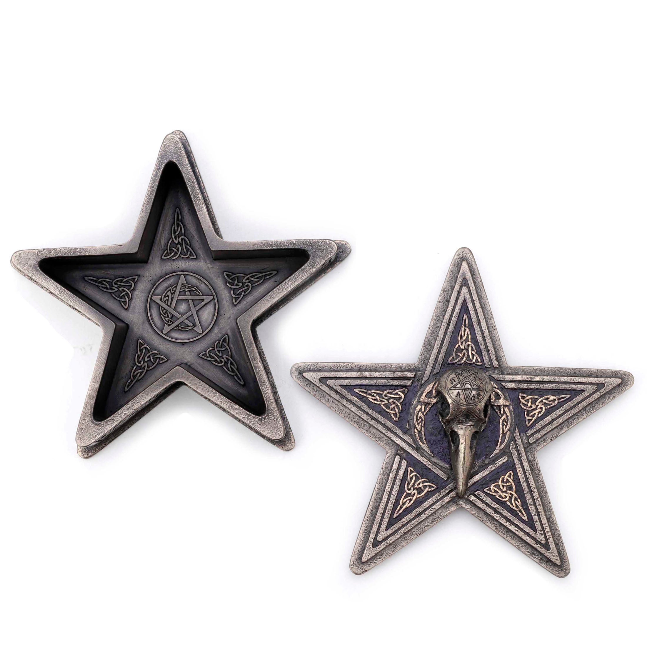 Crow Skeleton Pentagram Trinket Box