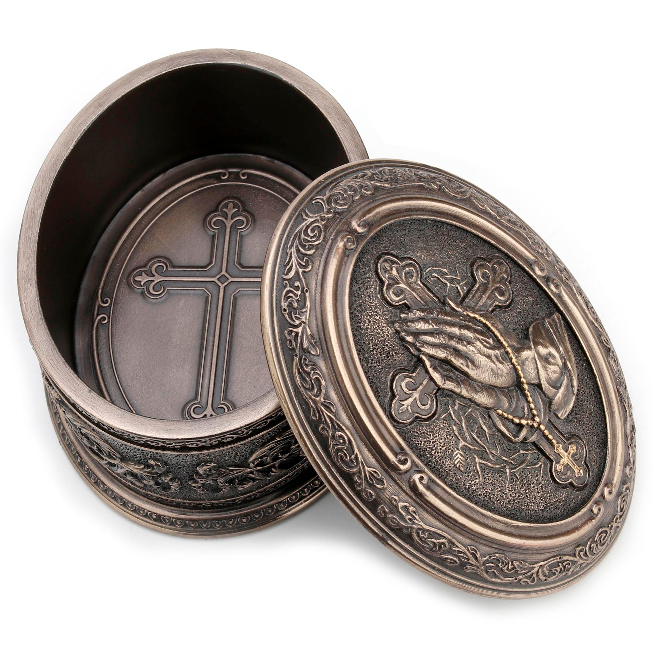 Praying Hand Oval Shape Trinket Box