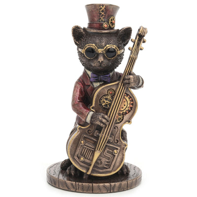 Steampunk Cat Musician Bass Performer