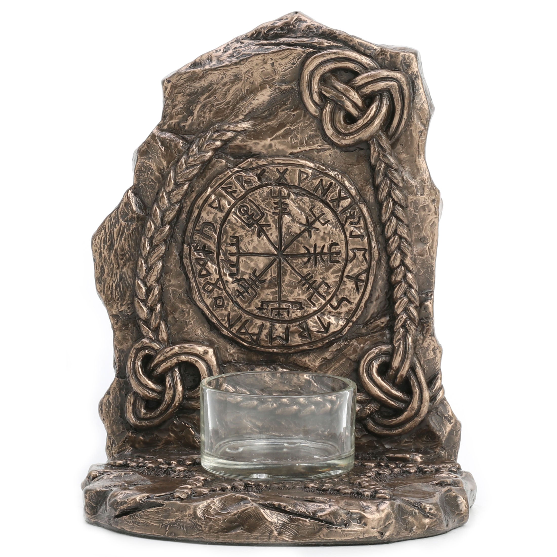 Viking Rune Vegvisir Tealight Candle Holder Bookend