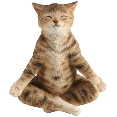 Brown Tabby Yoga Cat Lotus Pose