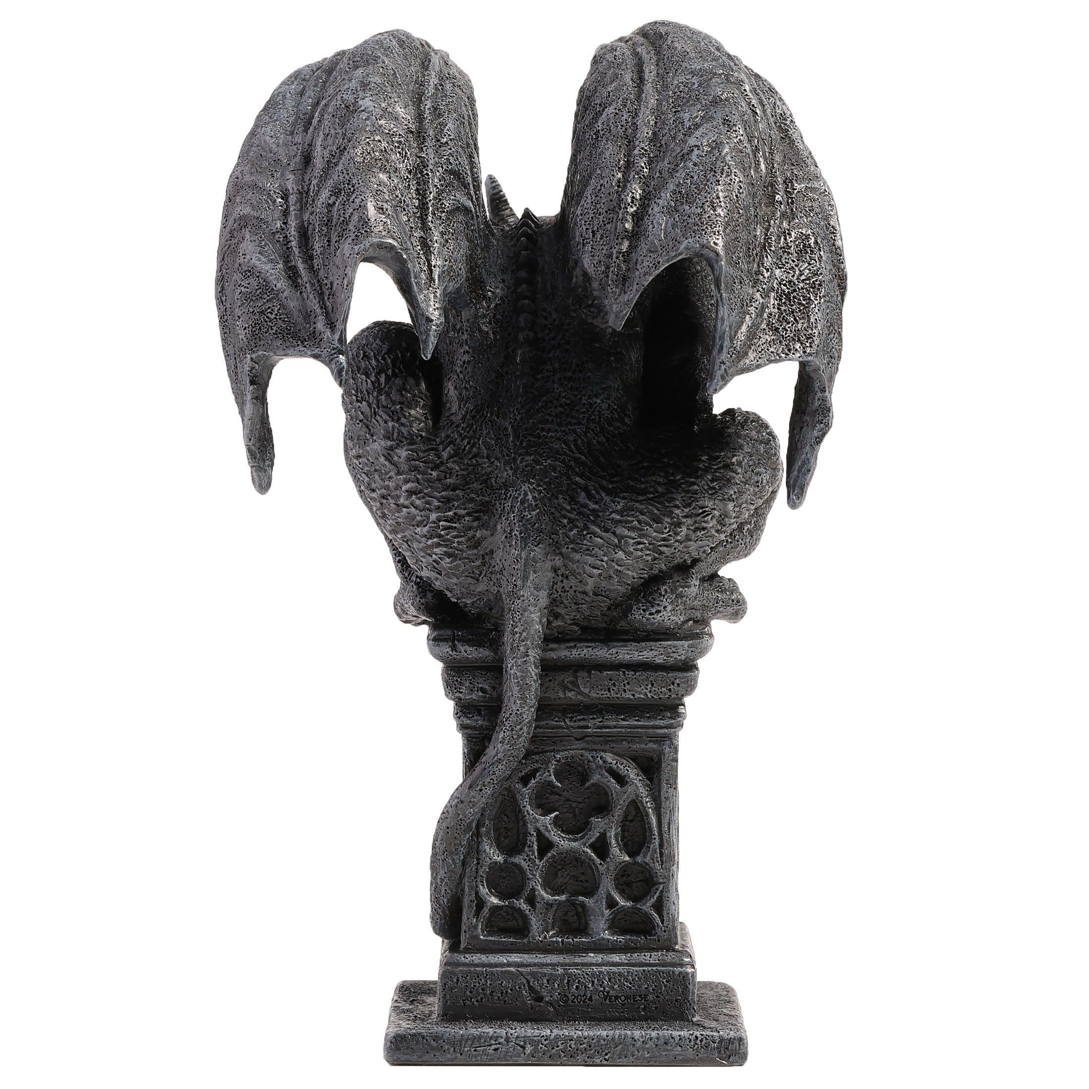 Imp Face Gargoyle Crouching On Pedestal