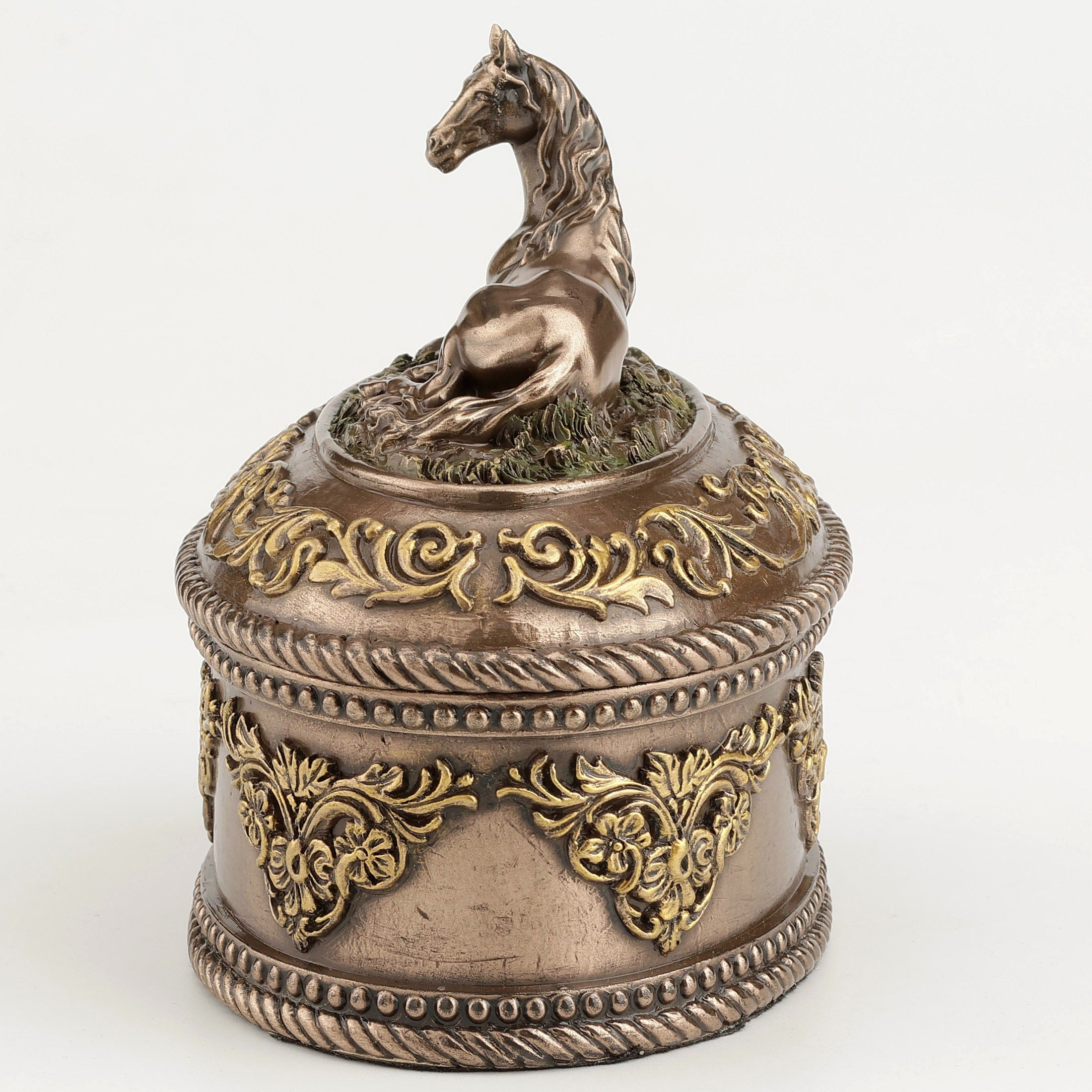 Lying Horse Oval Trinket Box