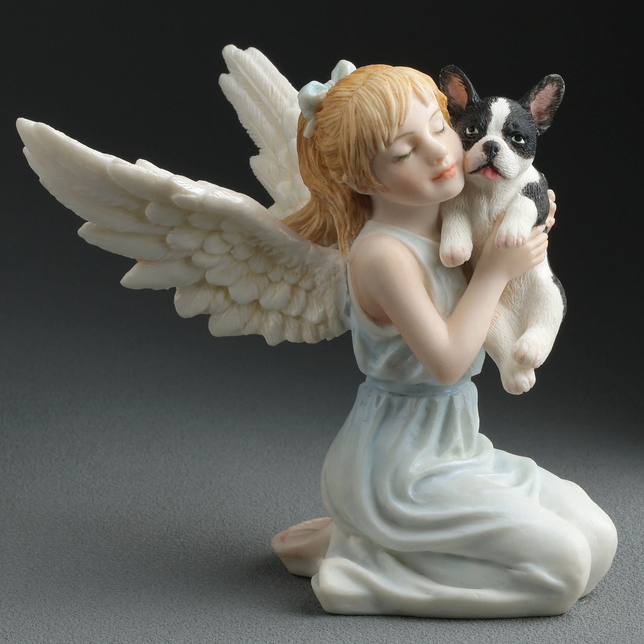 Angelic Little Girl And French Bulldog