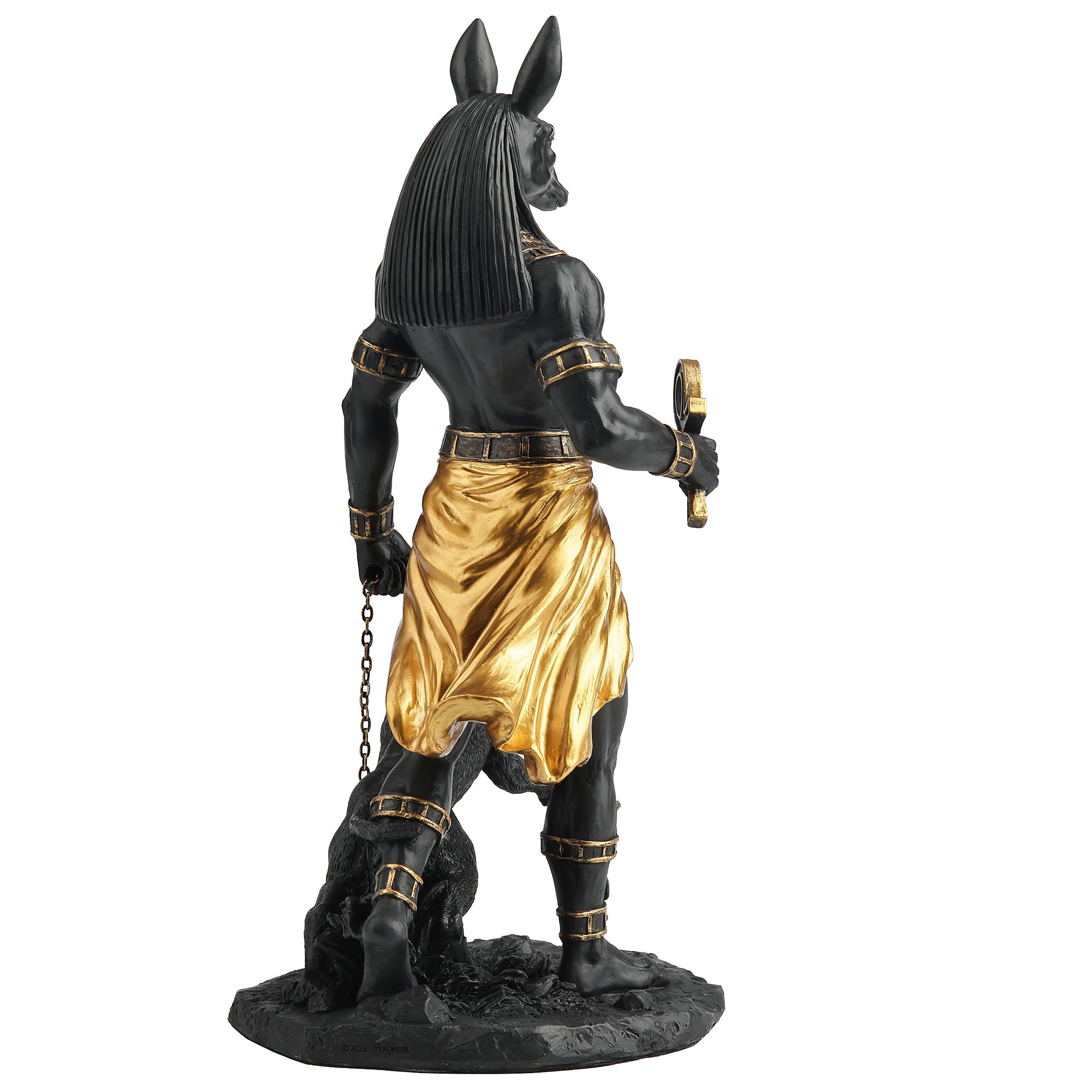 Anubis The Egyptian God Of The Dead Holding Ankh And A Hound