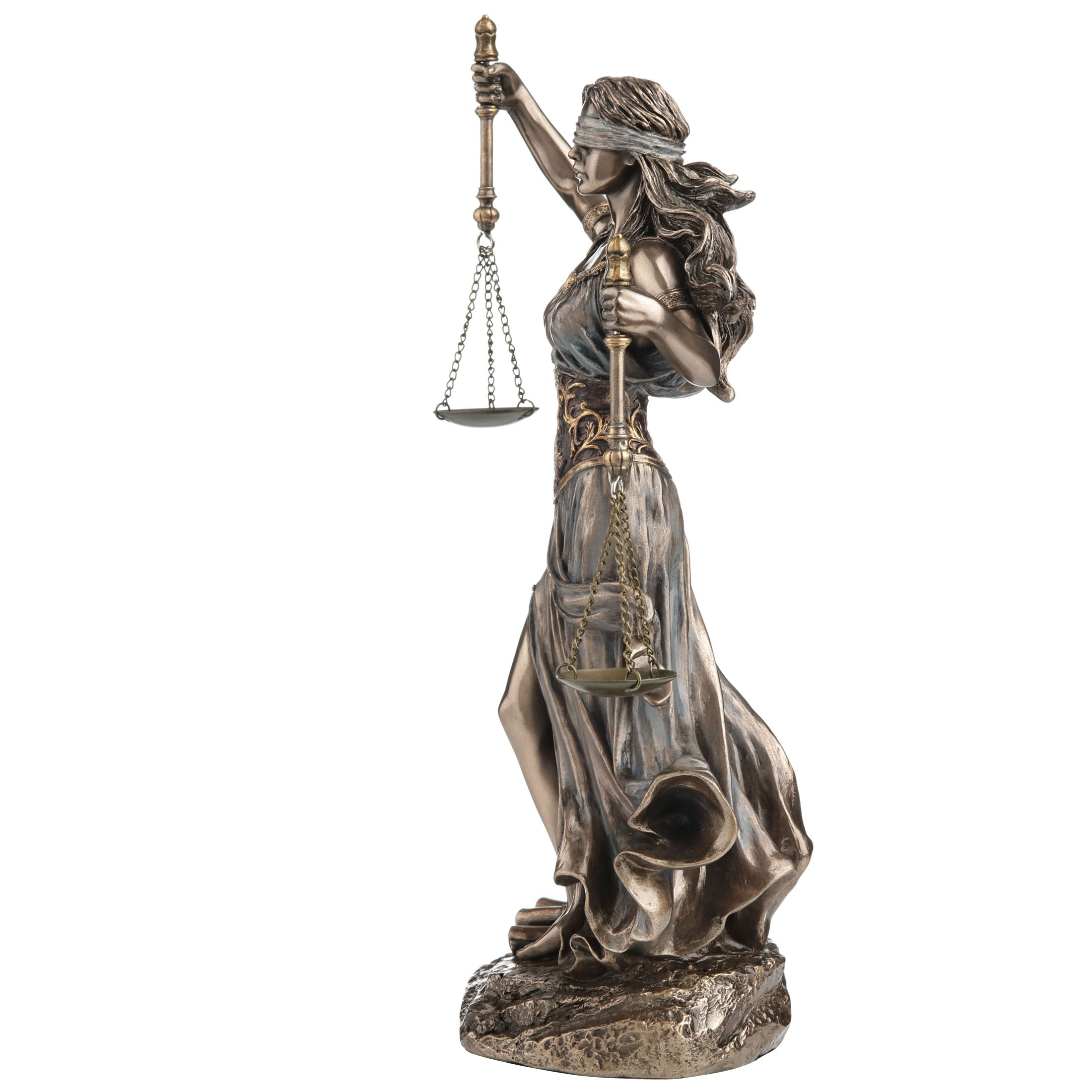 The Blindfolded Lady Justice With Twin Scales