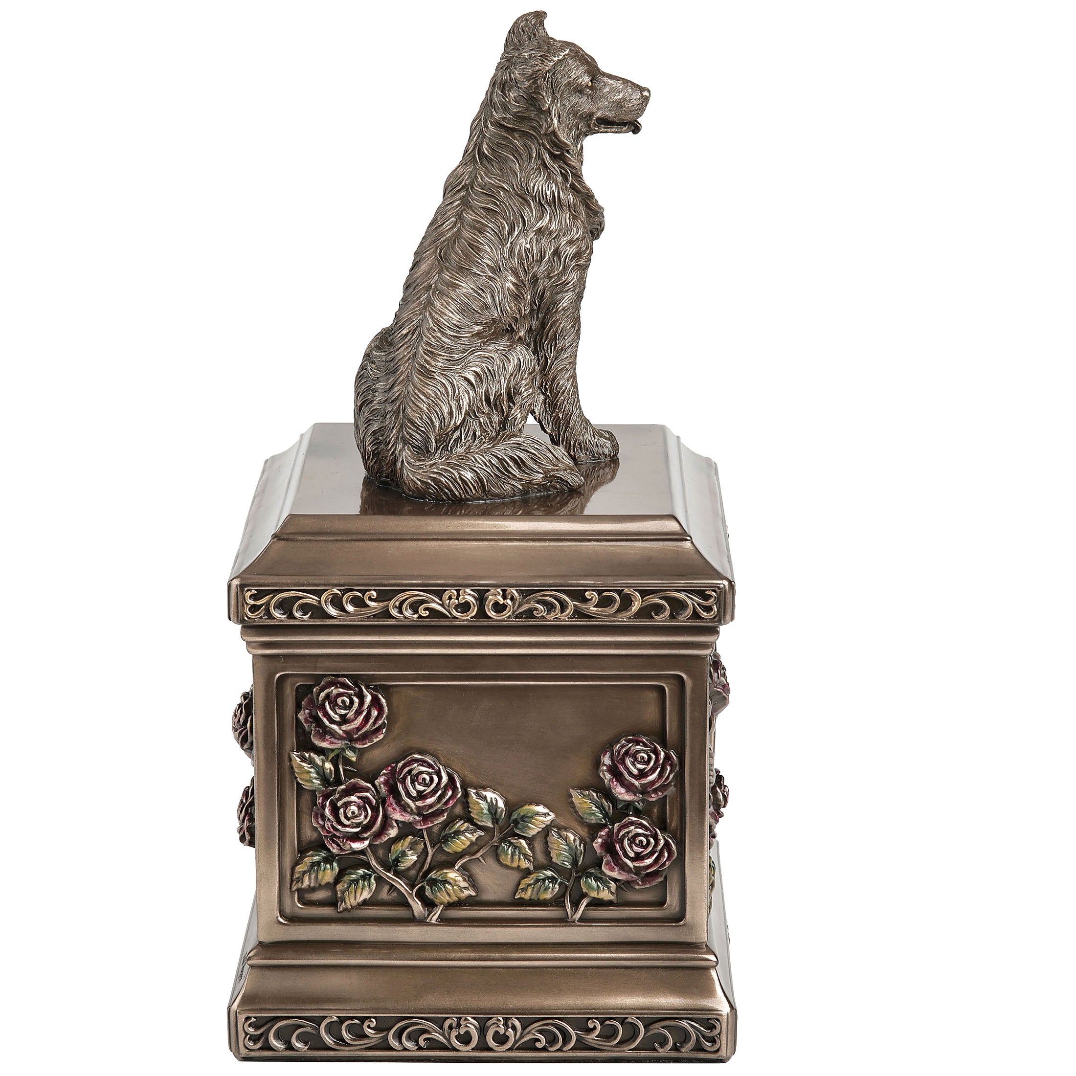 Border Collie Rose Heart Memorial Urn 1000 ml