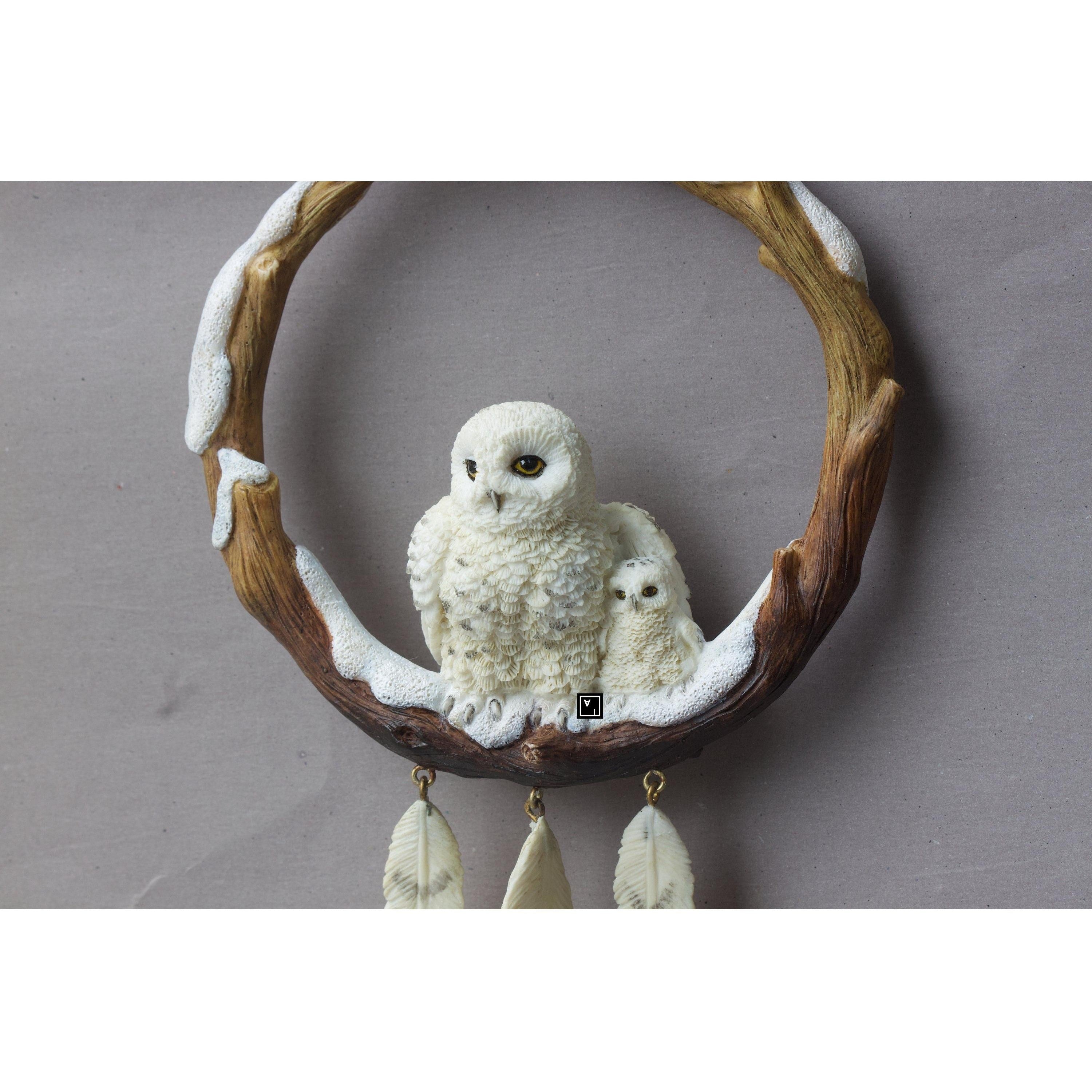 White Snow Owl Hanging | Animal Sculptures | Home Decor