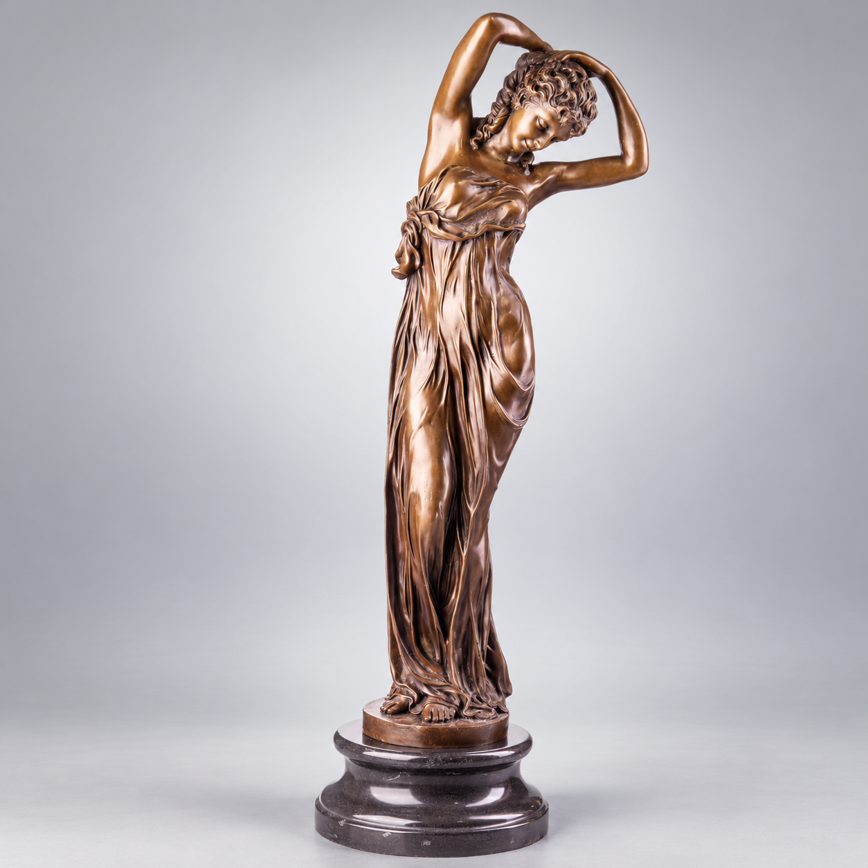 Art Nouveau Woman Bronze Sculpture