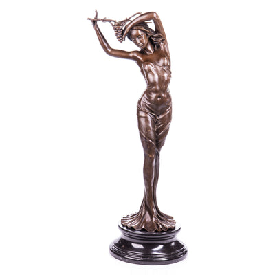 Dancing Woman Grape Sculpture | Handcrafted Bronze Decor