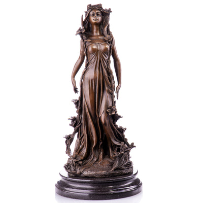 Floral Goddess Figure | Handcrafted Bronze Decor
