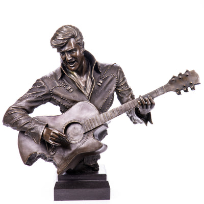Rock Guitarist Statue | Handcrafted Bronze Decor