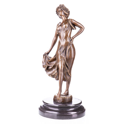 Bronze Graceful Draped Lady Sculpture