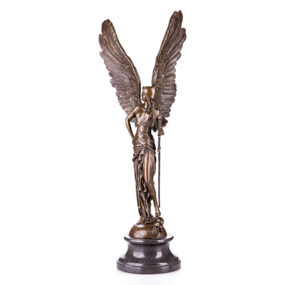 Mythological bronze figure Archangel Gabriel with sword
