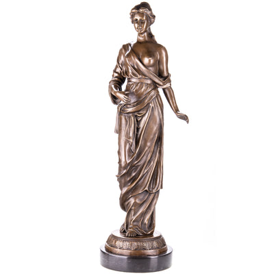 Allegory of the Seasons Bronze Sculpture – Woman in Tunic