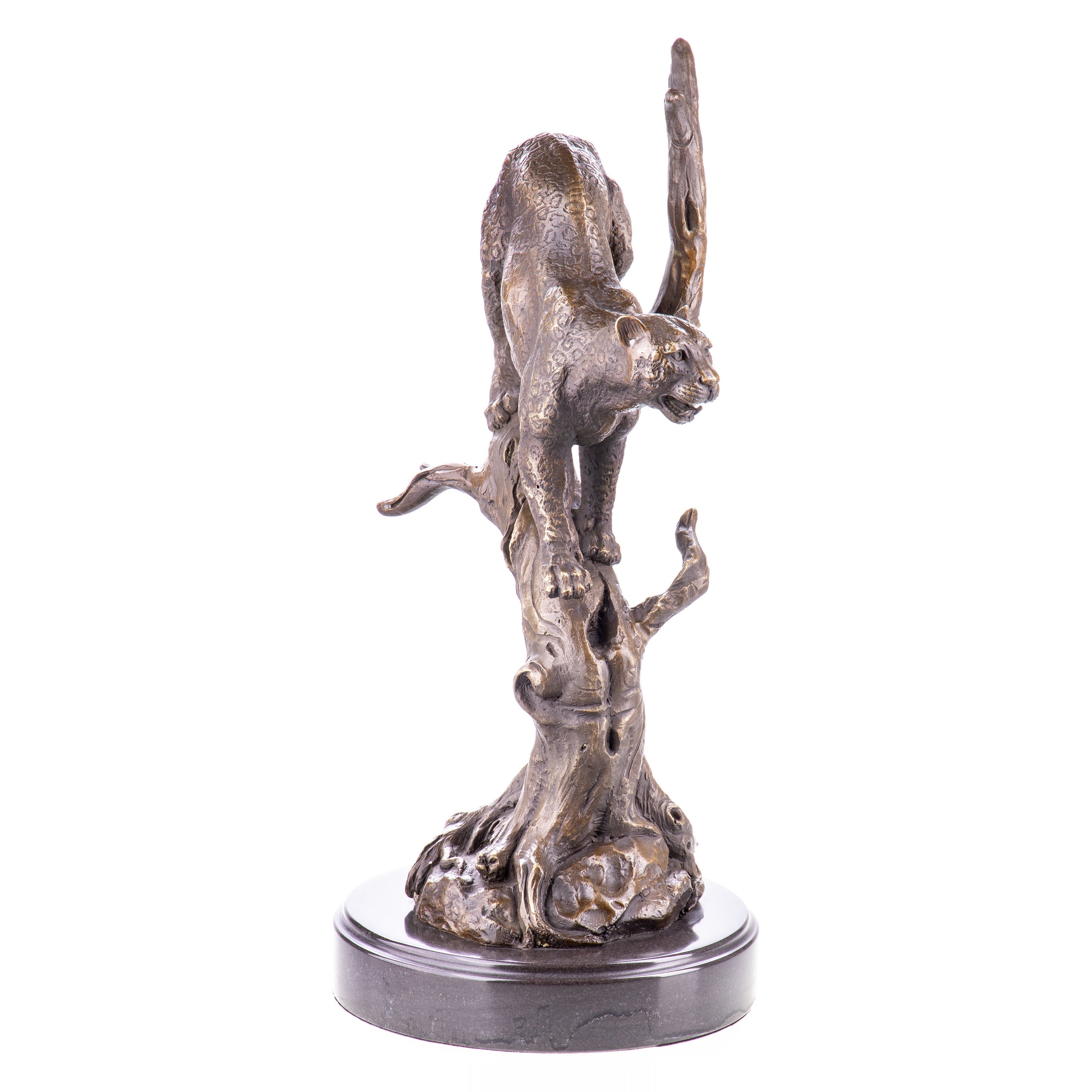 Leaping Panther Sculpture | Handcrafted Bronze Decor