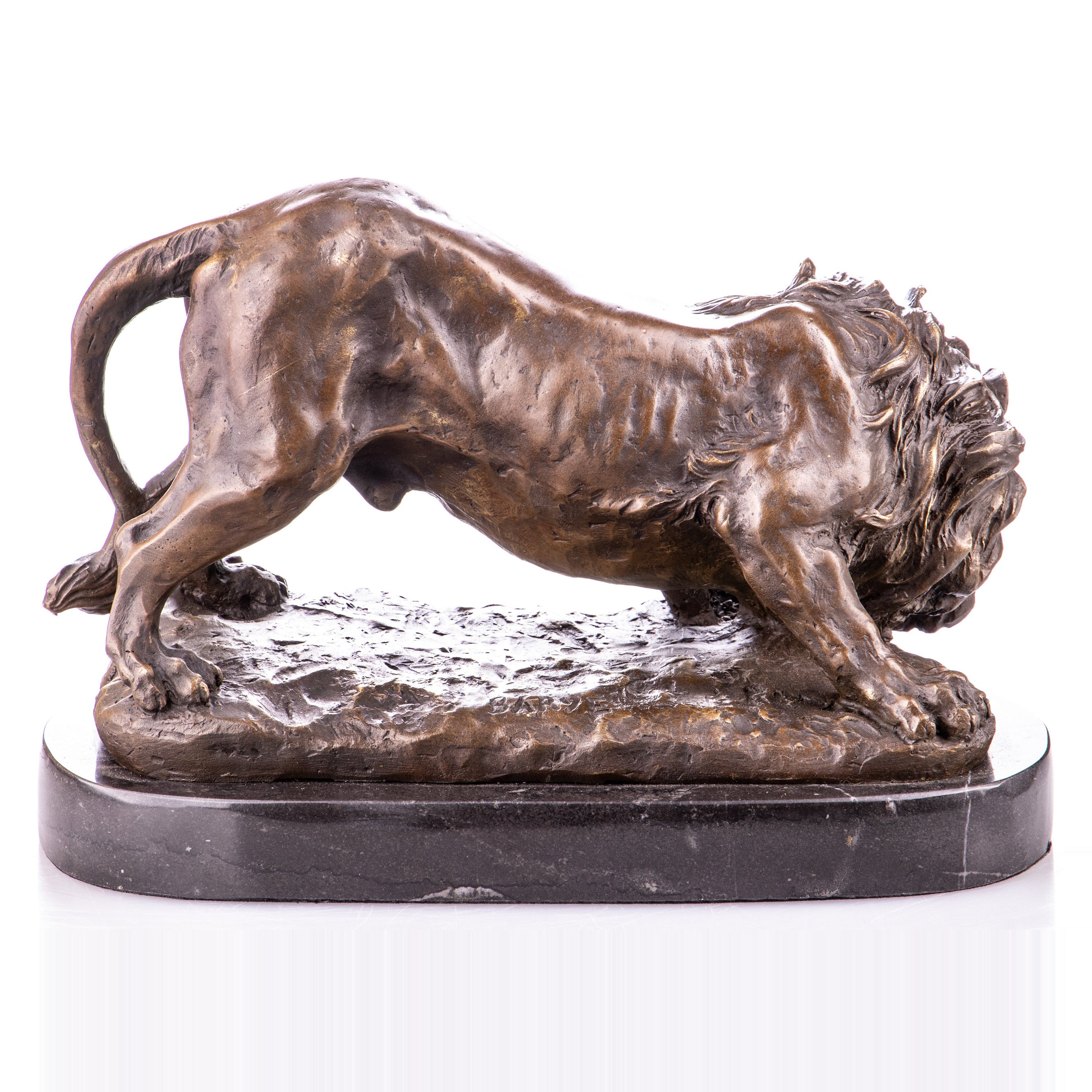 Crouching Lion Sculpture | Handcrafted Bronze Decor
