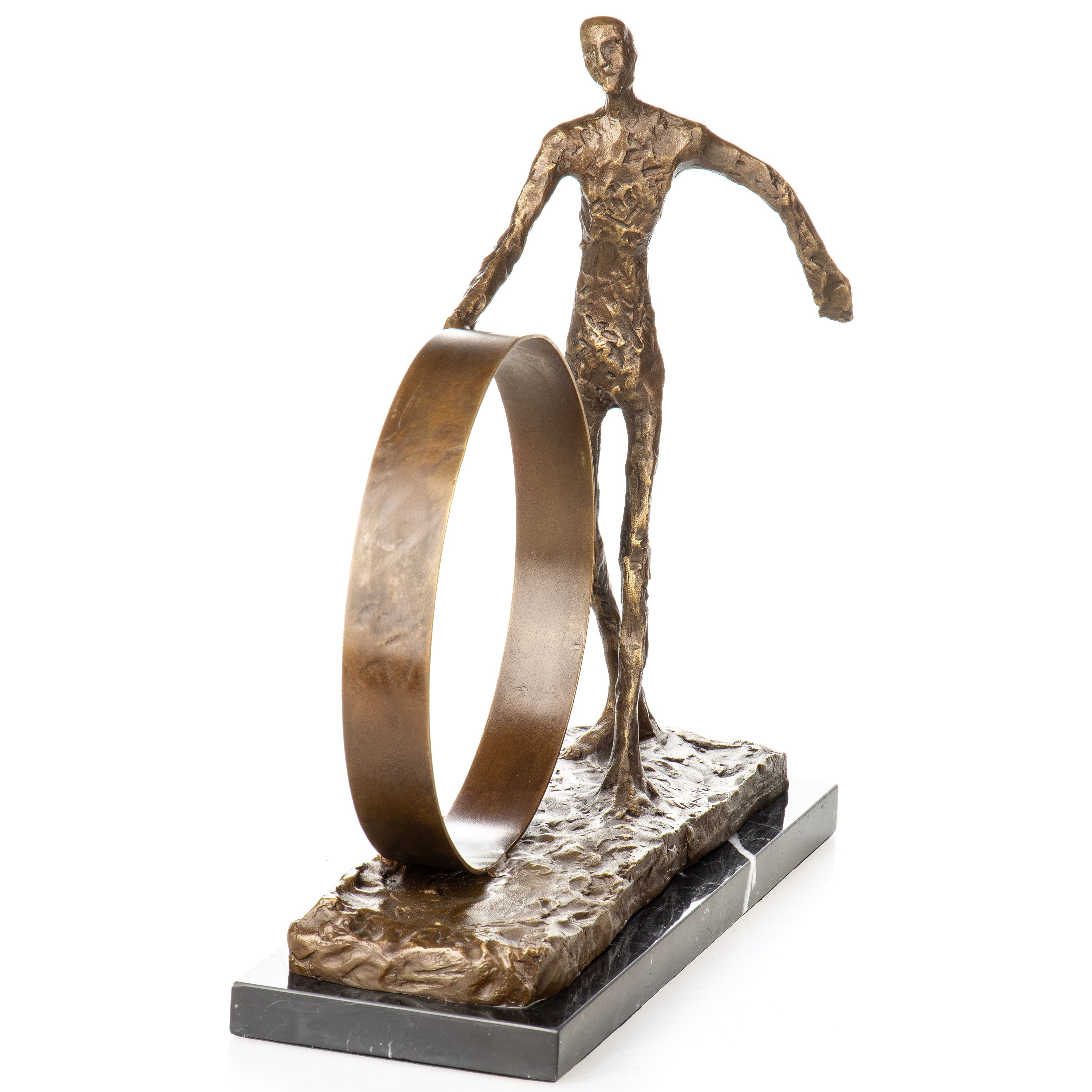 Man with Ring Modern Bronze Sculpture – view 4