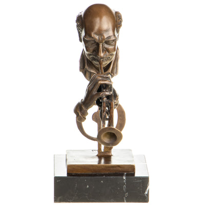 Trumpet Player Bronze Bust – Jazz Musician