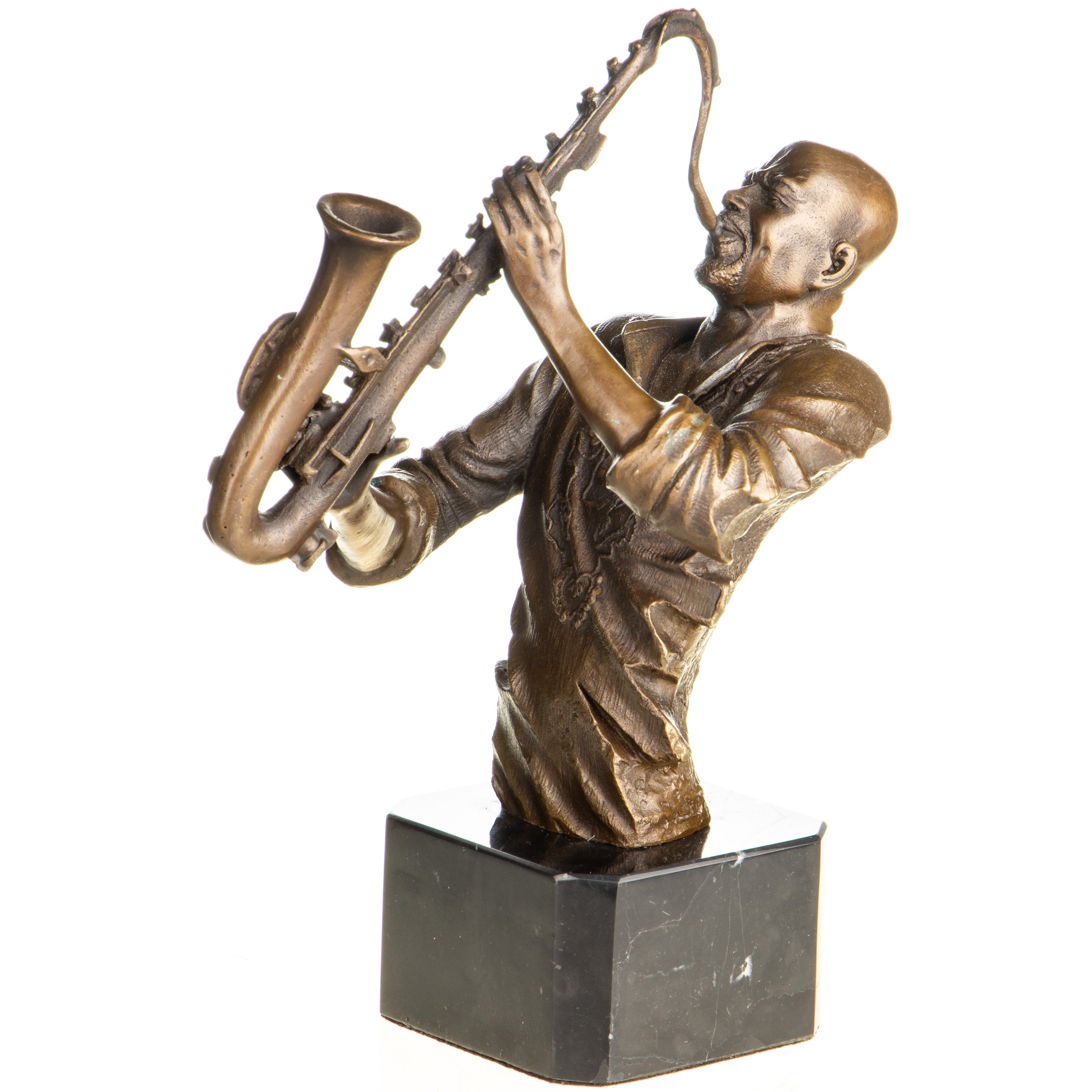 Saxophone Player Bronze Sculpture – Jazz Musician – view 4