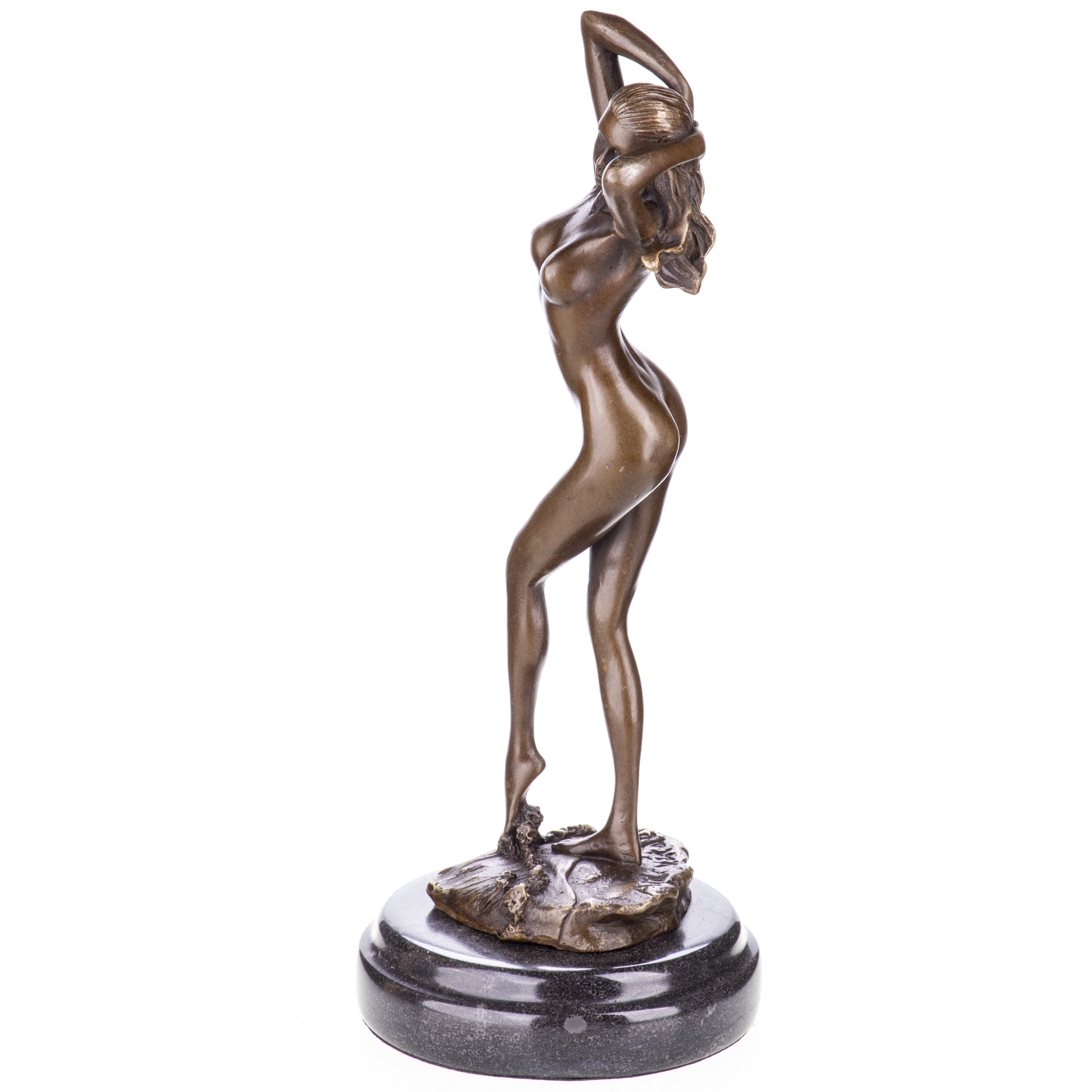 Standing Nude Woman Statue | Handcrafted Bronze Decor