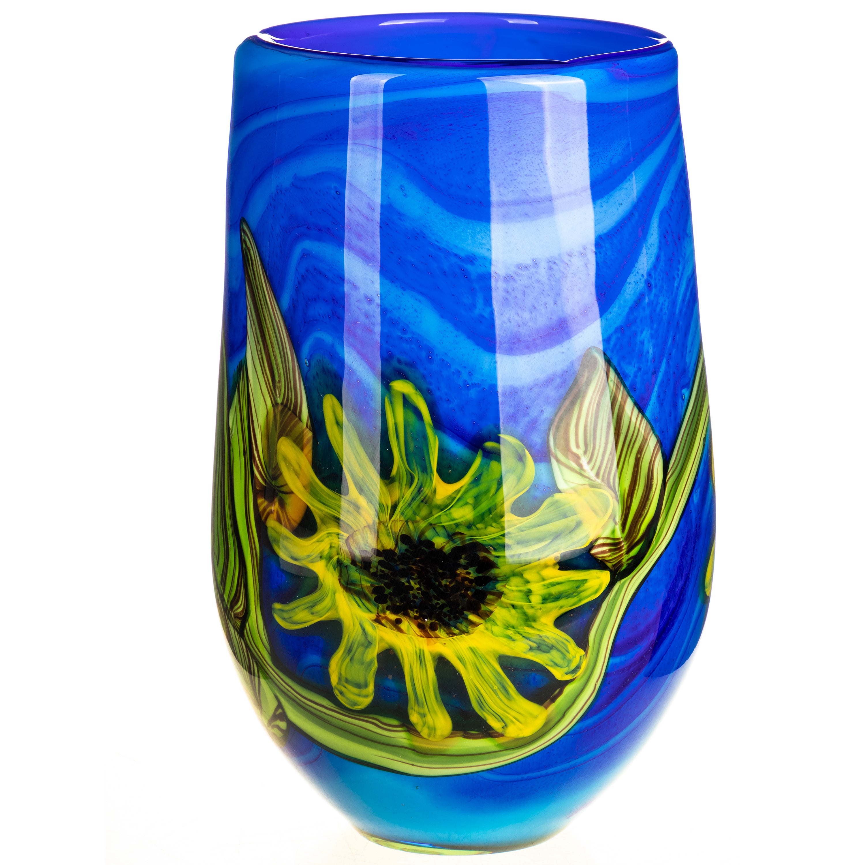 Murano style glass vase | Handcrafted Glass Decor | Unique Home Accent