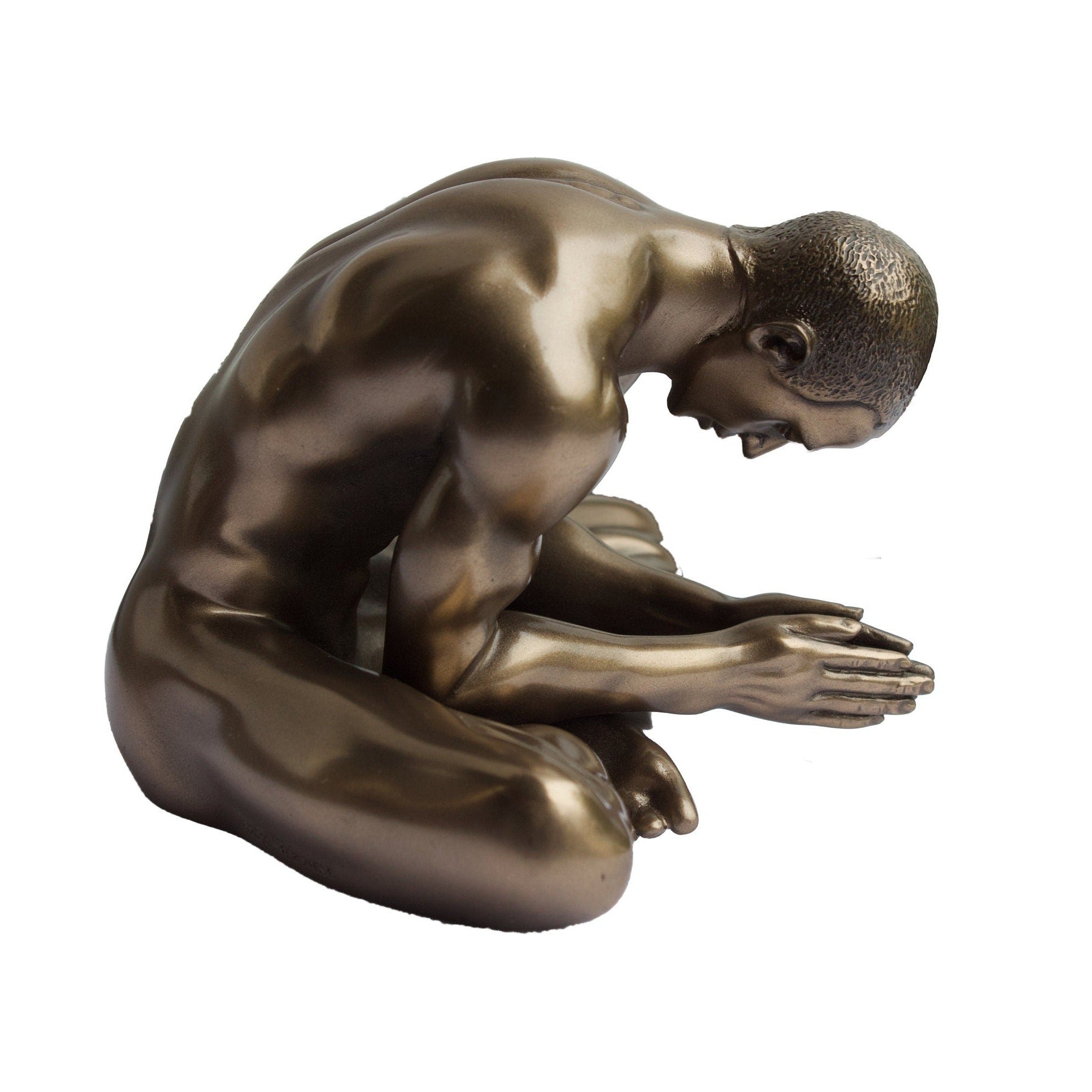 Male Nude Figurine.Cross Legged Sculpture