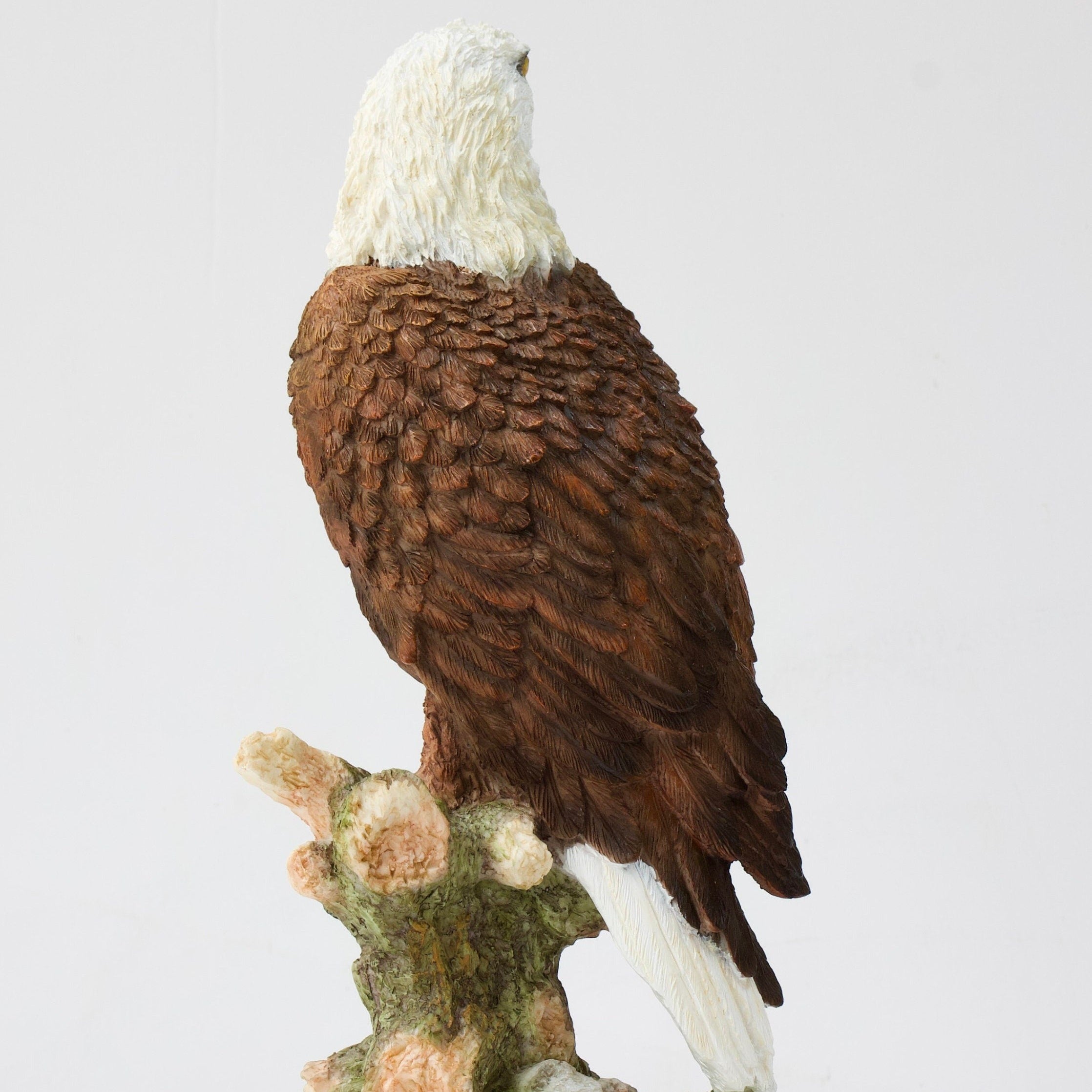 Handpainted Bald Eagle Resin Sculpture: Veronese Design