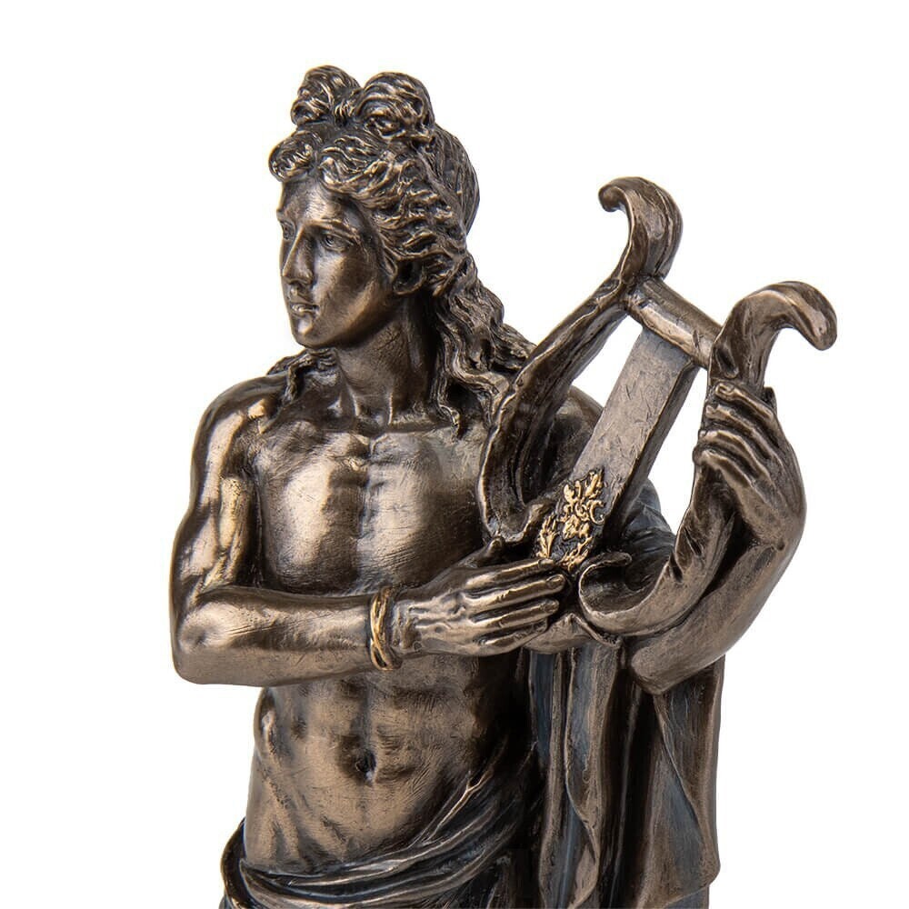 Apollo Bronze Statue: Greek God of Music, Healing, Archery (10.23 Inch)