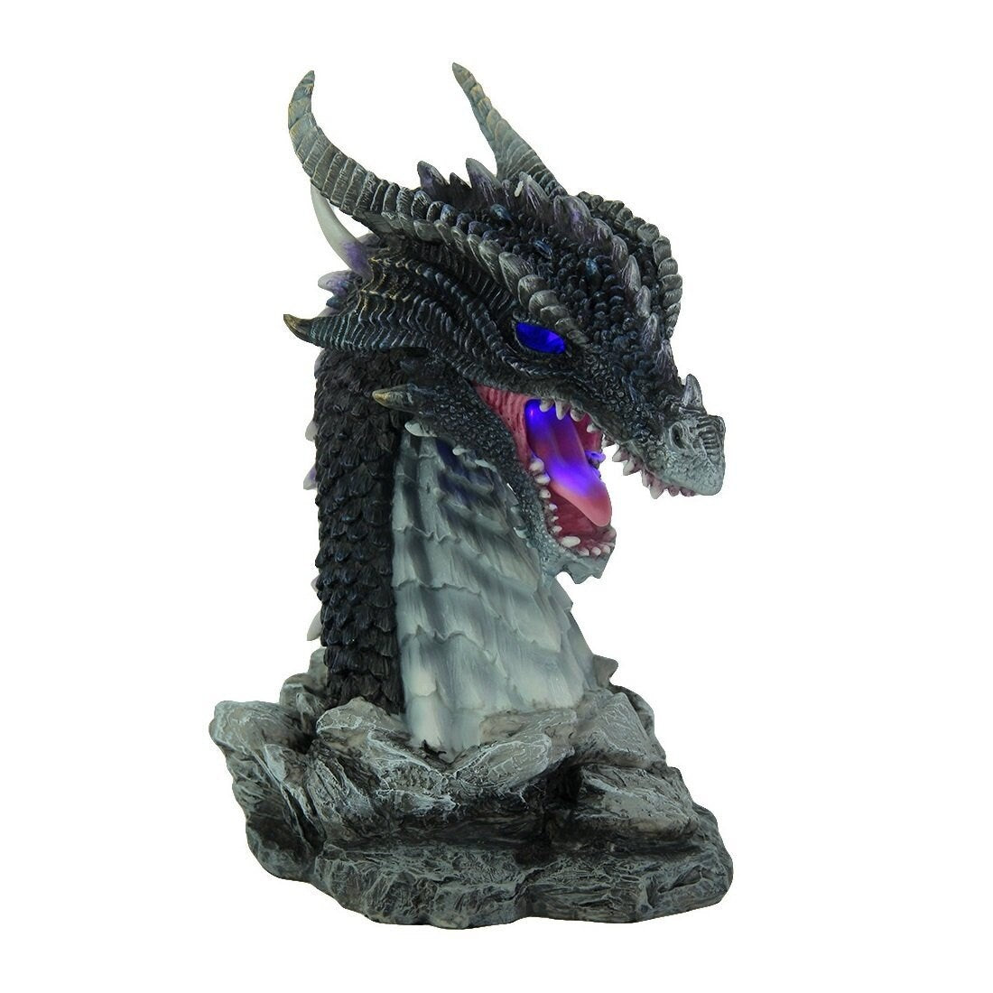 Horned Obsidian Dragon Bust (Led)