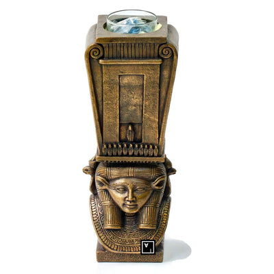 Hathor Column Candle Holder: Cold Cast Bronze Egyptian Statue