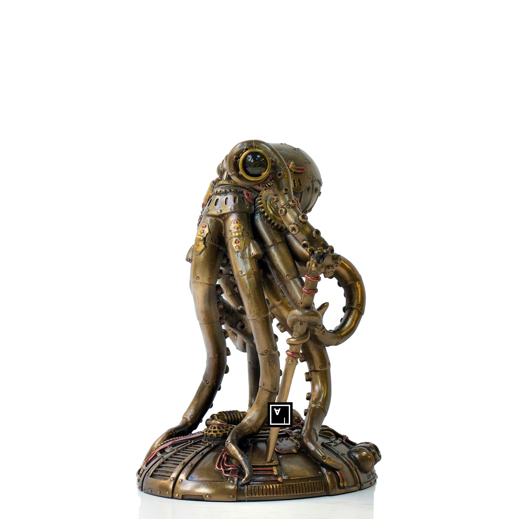 Steampunk Seabed Hiker Octopus Statue.