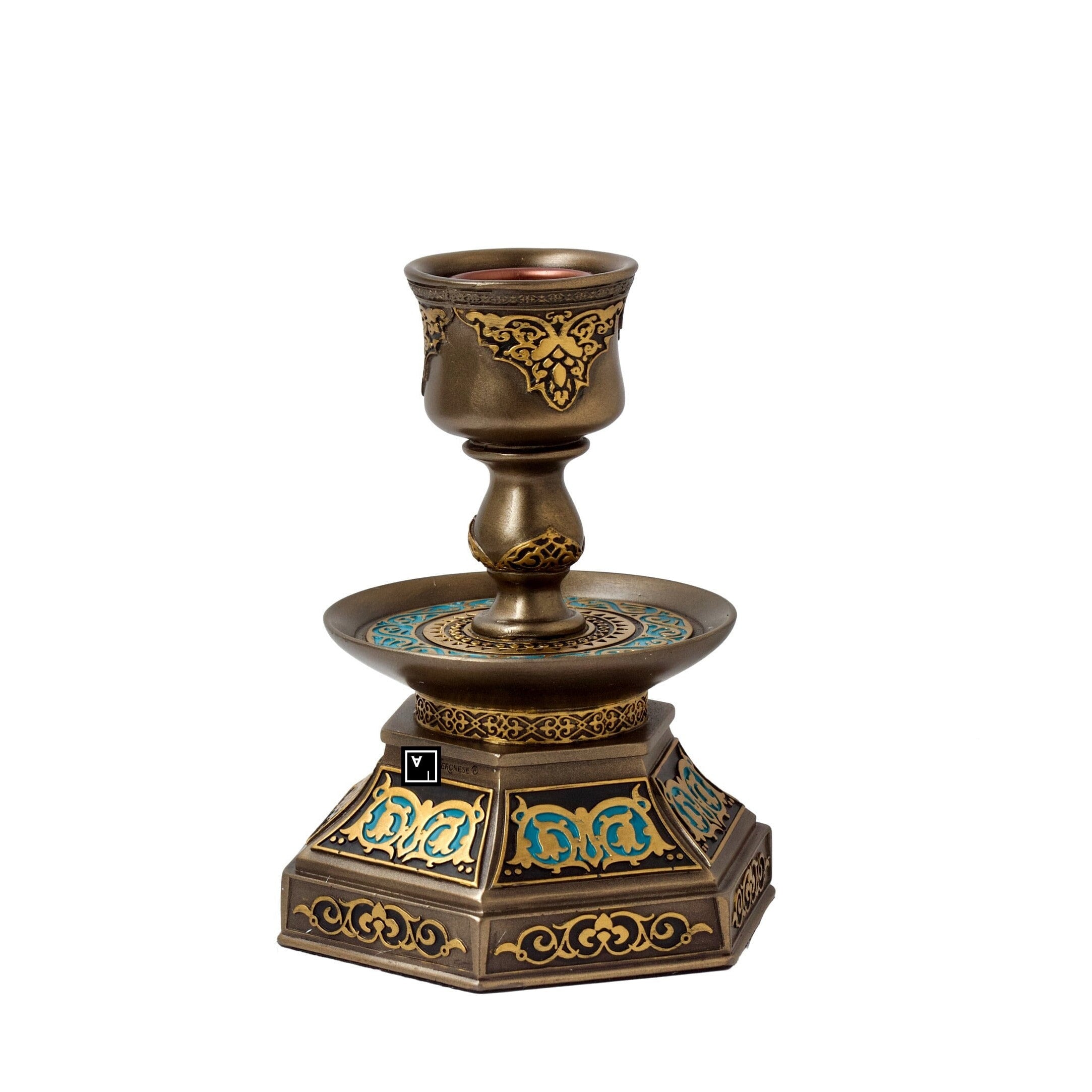 Islamic Candle Holder: Arabic-Inspired Resin Decor (6 Inches)
