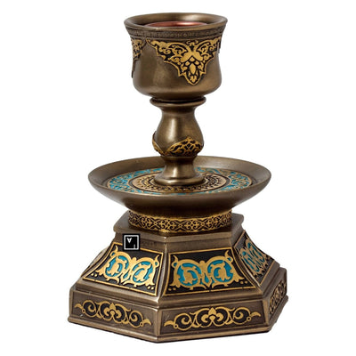 Islamic Candle Holder: Arabic-Inspired Resin Decor (6 Inches)