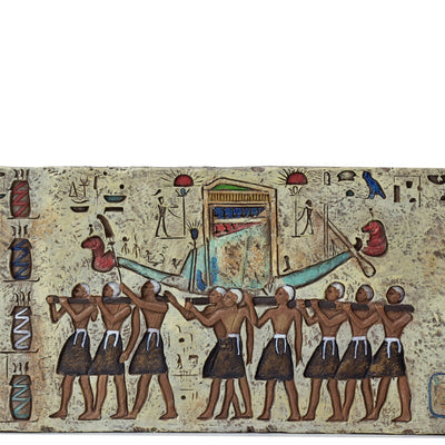 Ancient Egyptian Hieroglyphs Carved Stone Wall Hanging Decor