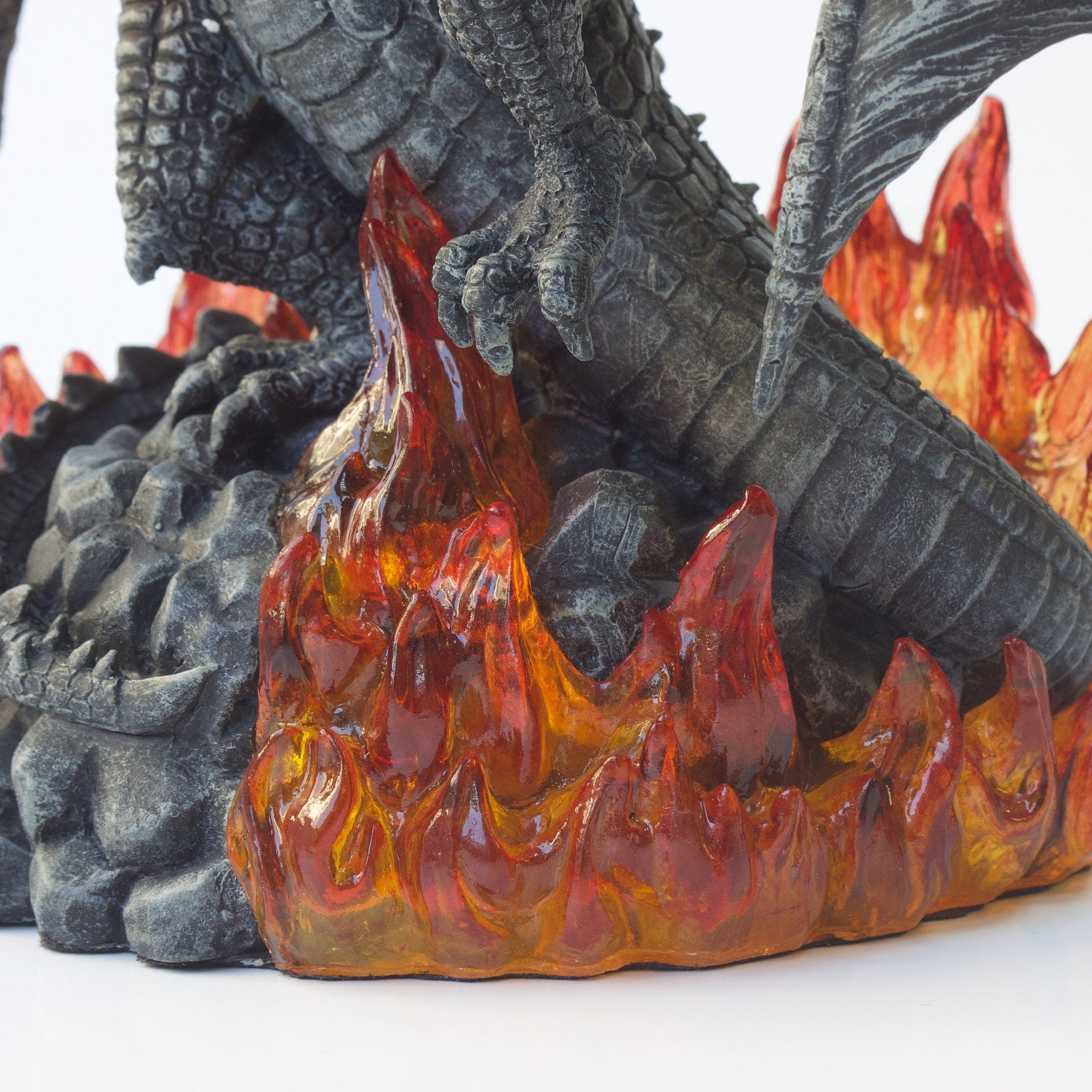 Fire Breathing Dragon Sculpture. Fantasy Dragon Figurine