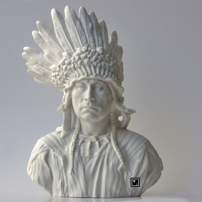 Porcelain Native American Chef Bust Sculpture
