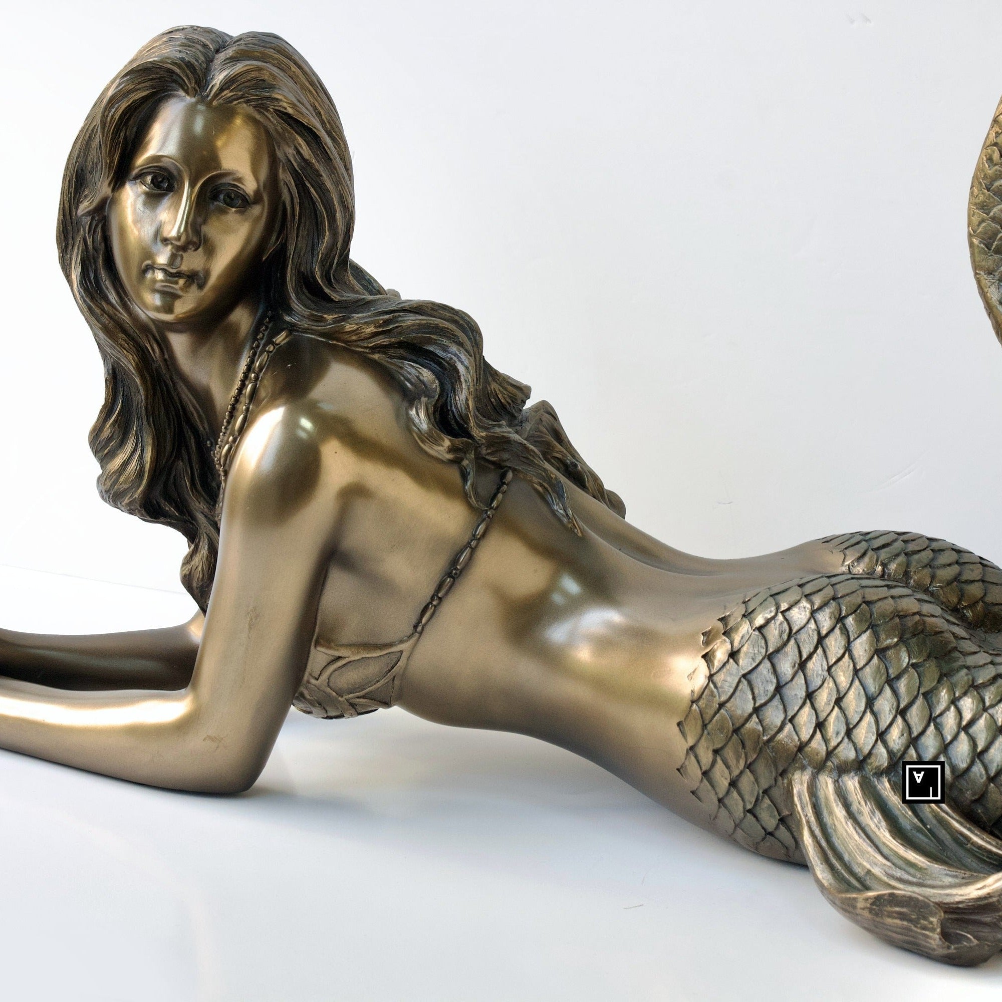 Large Lying Mermaid Statue
