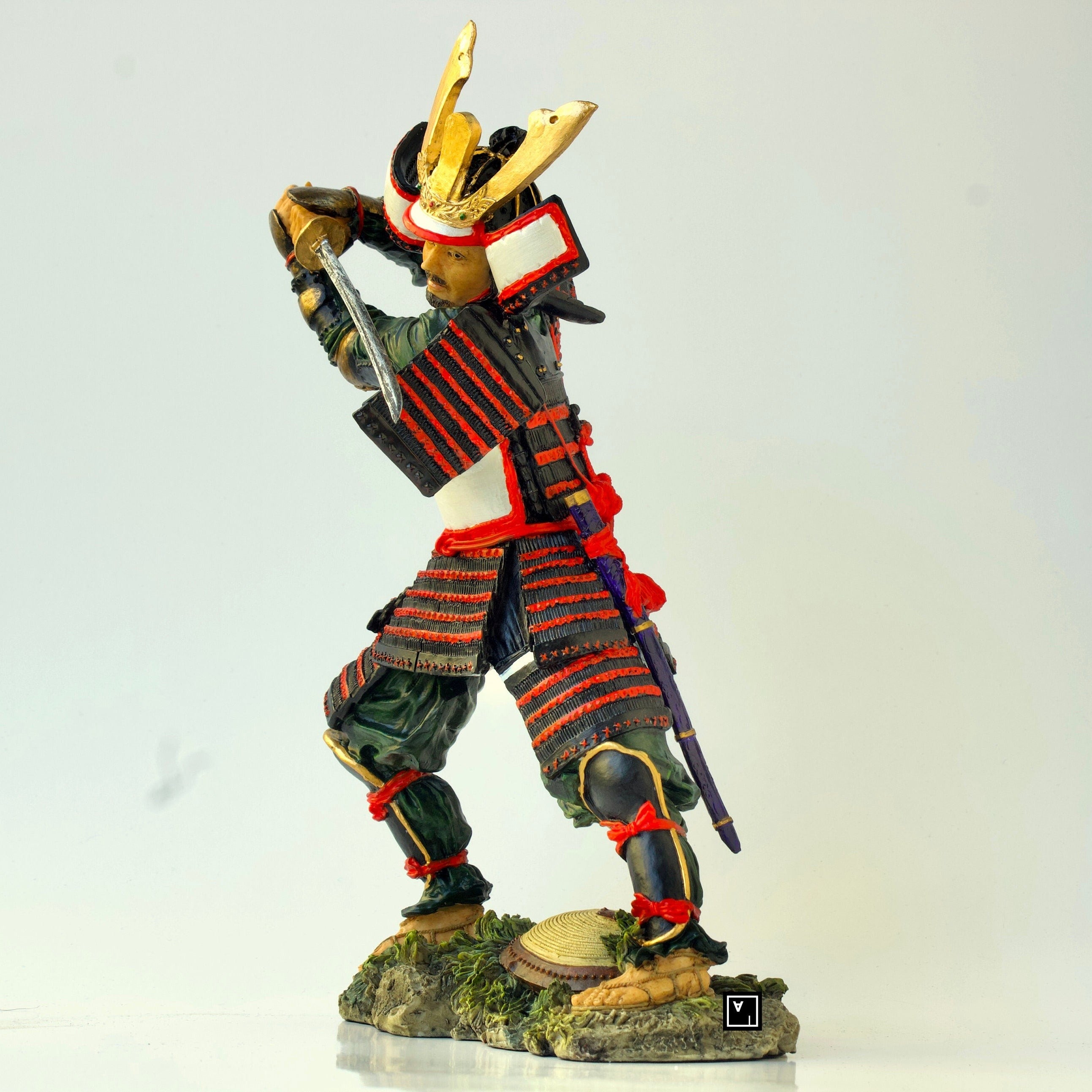 9.44 inches Samurai with sword Statue