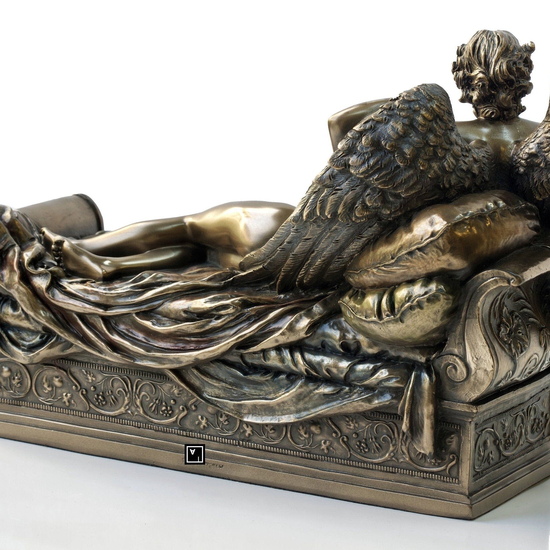 Eros and Psyche Sculpture: Cold Cast Bronze Greek Mythology Statue