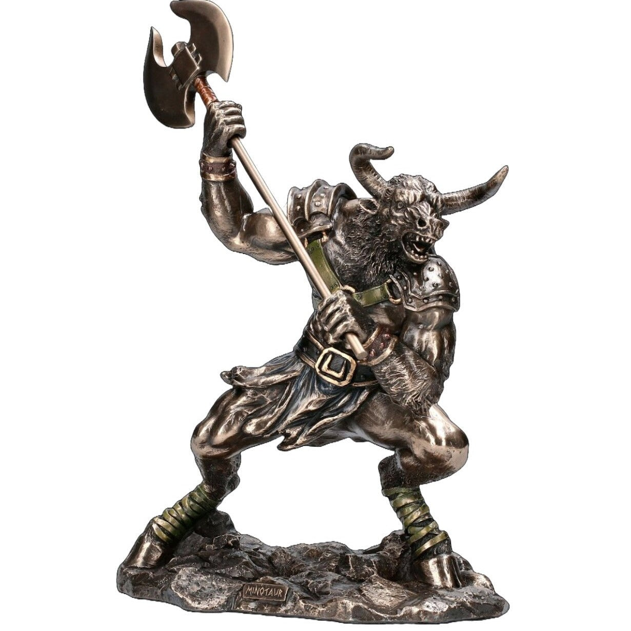 Theseus vs Minotaur Statue: Cold Cast Bronze Greek Mythology Sculpture