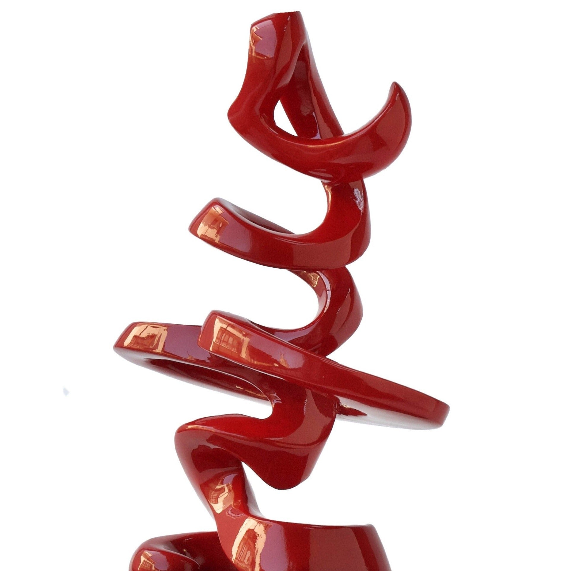 Chinese Happiness Symbol Statue: Red Resin Calligraphy Ornament
